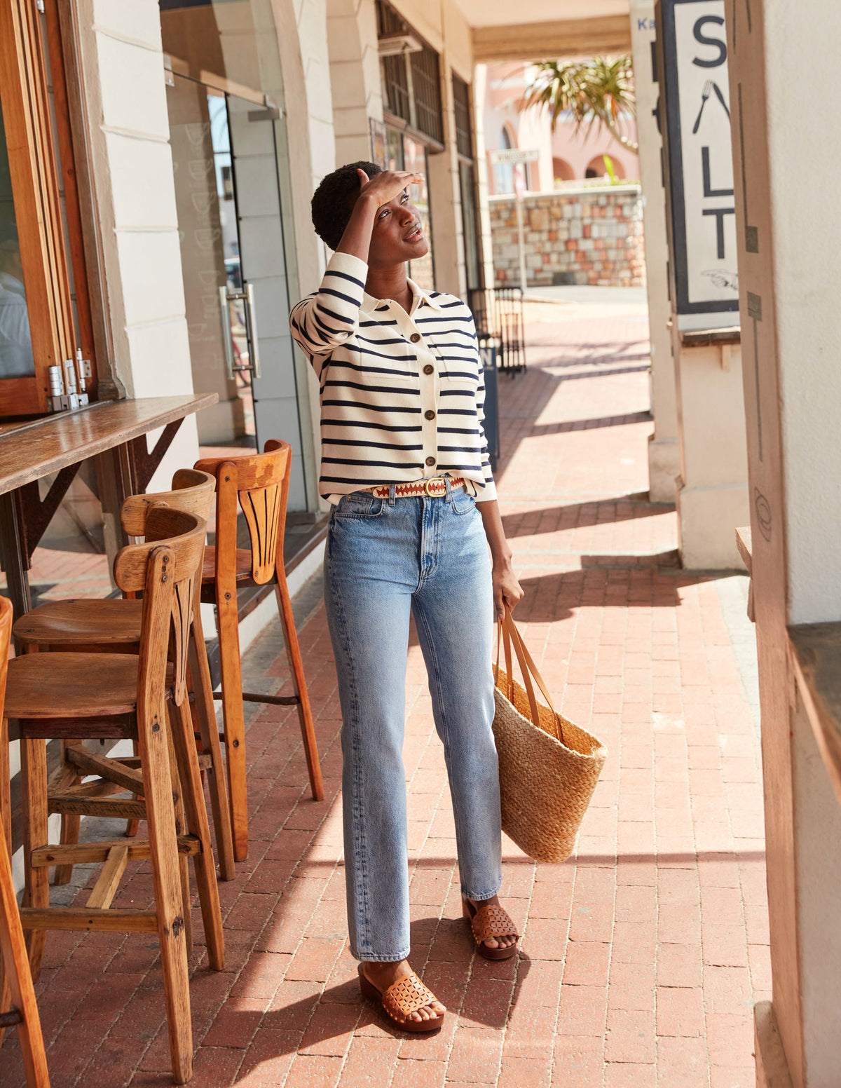 High Rise Straight Jeans-Light Vintage - Image 6