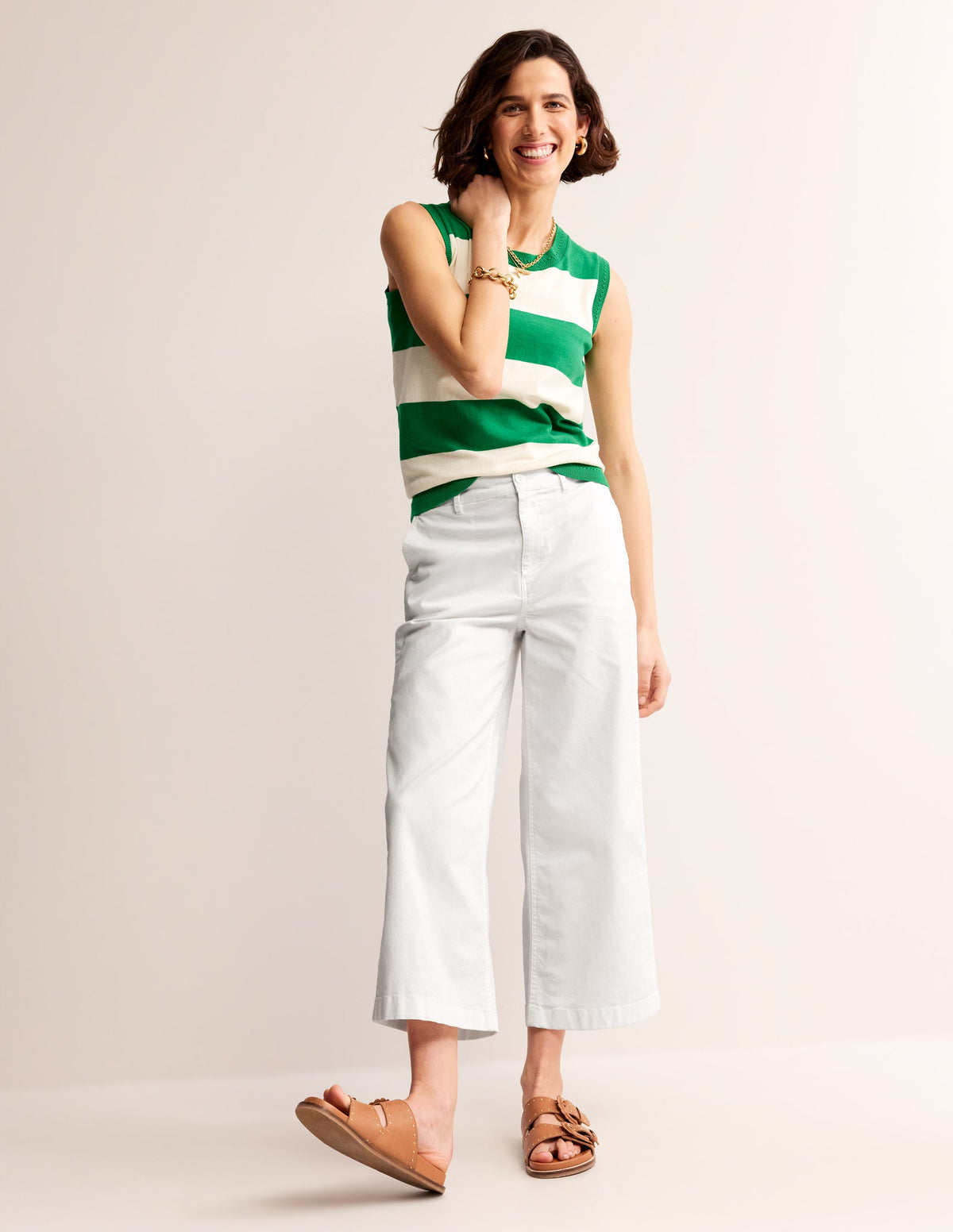 BARNSBURY WIDE LEG CHINO-White - Image 1
