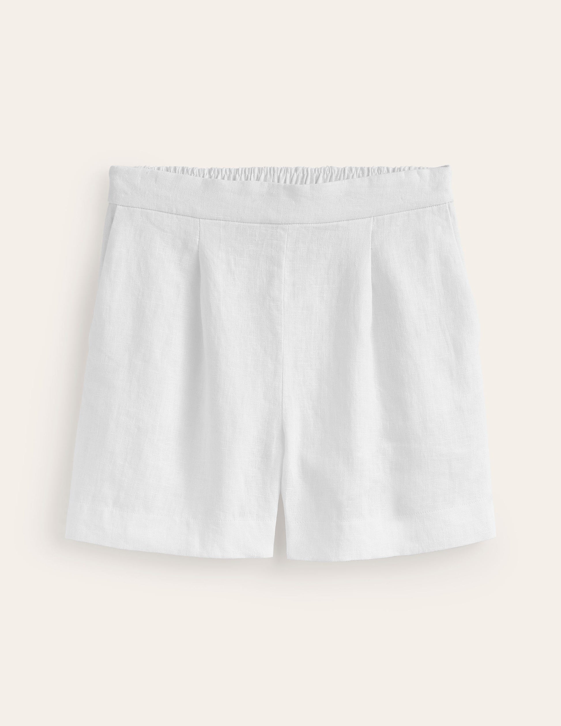 Hampstead Linen Shorts-White-5