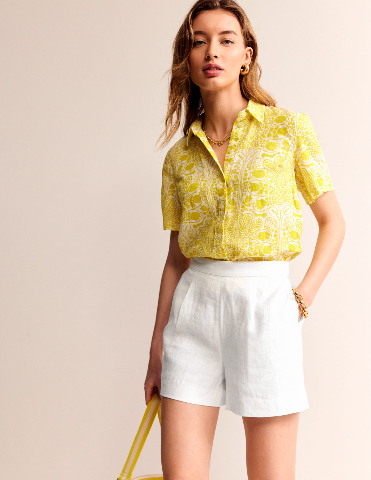 Hampstead Linen Shorts-White - Image 1