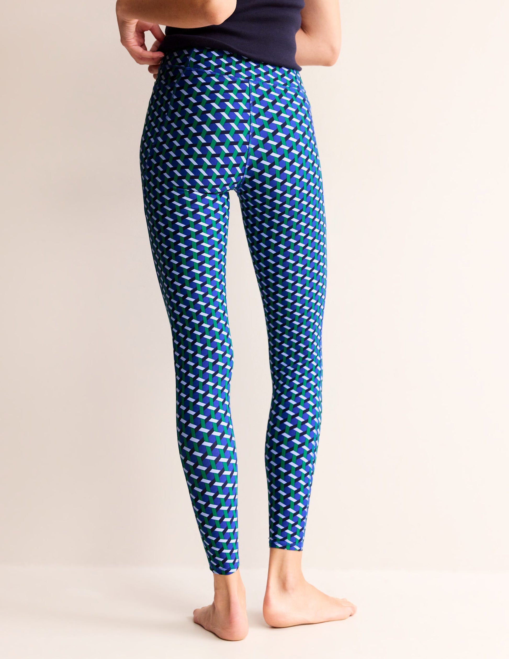High Waist Pocket Leggings-Surf the Web, Honeycomb Geo-3
