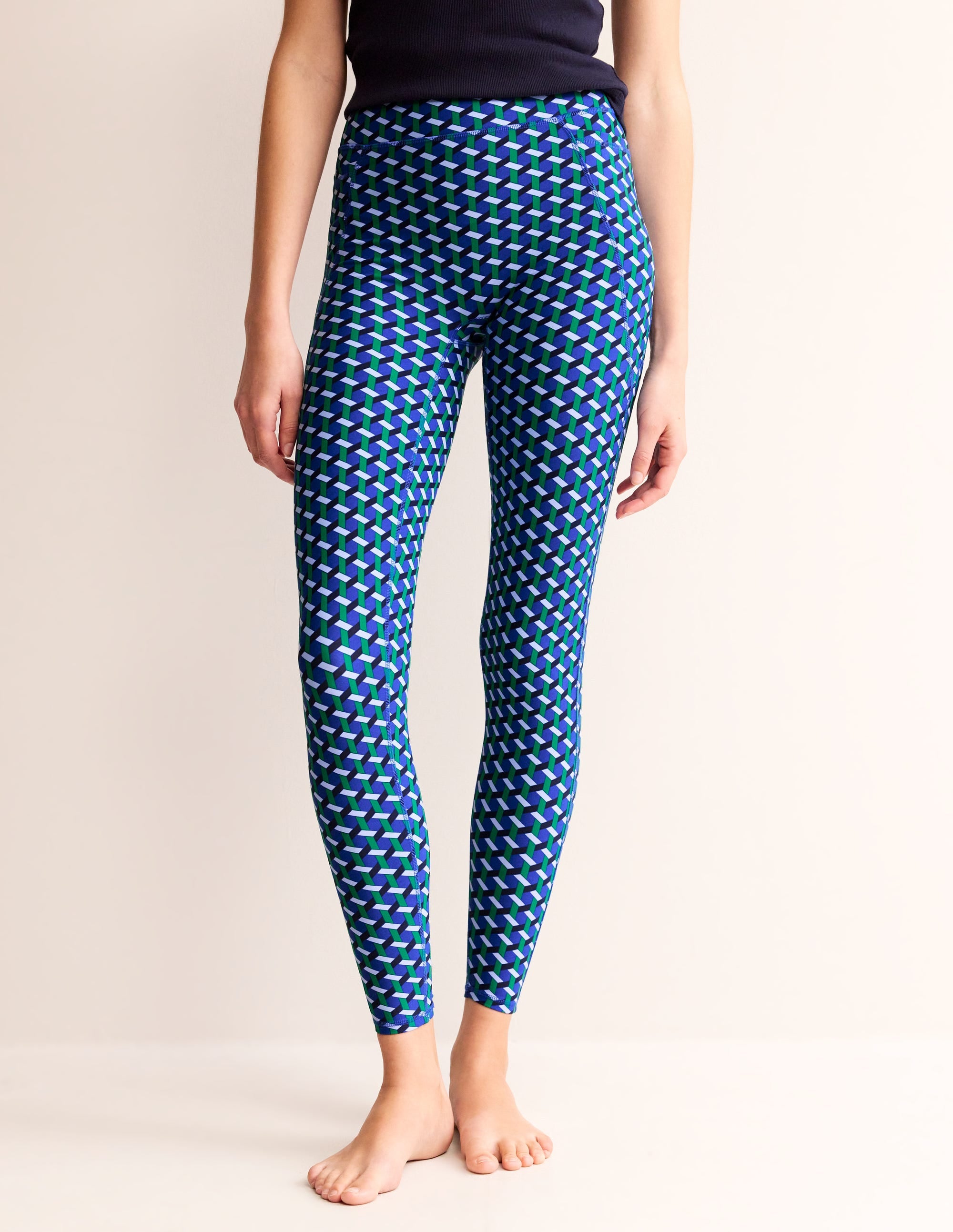High Waist Pocket Leggings-Surf the Web, Honeycomb Geo - Image 4
