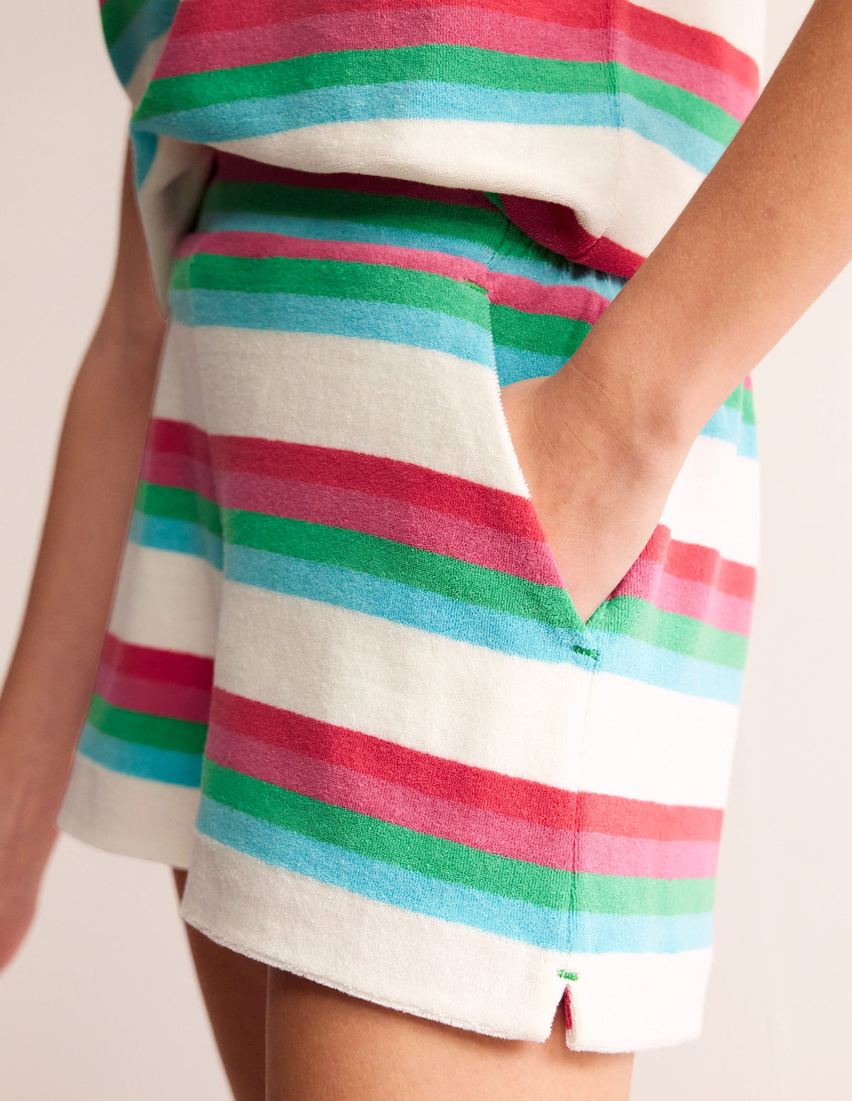 Towelling Shorts-Multi Stripe-2