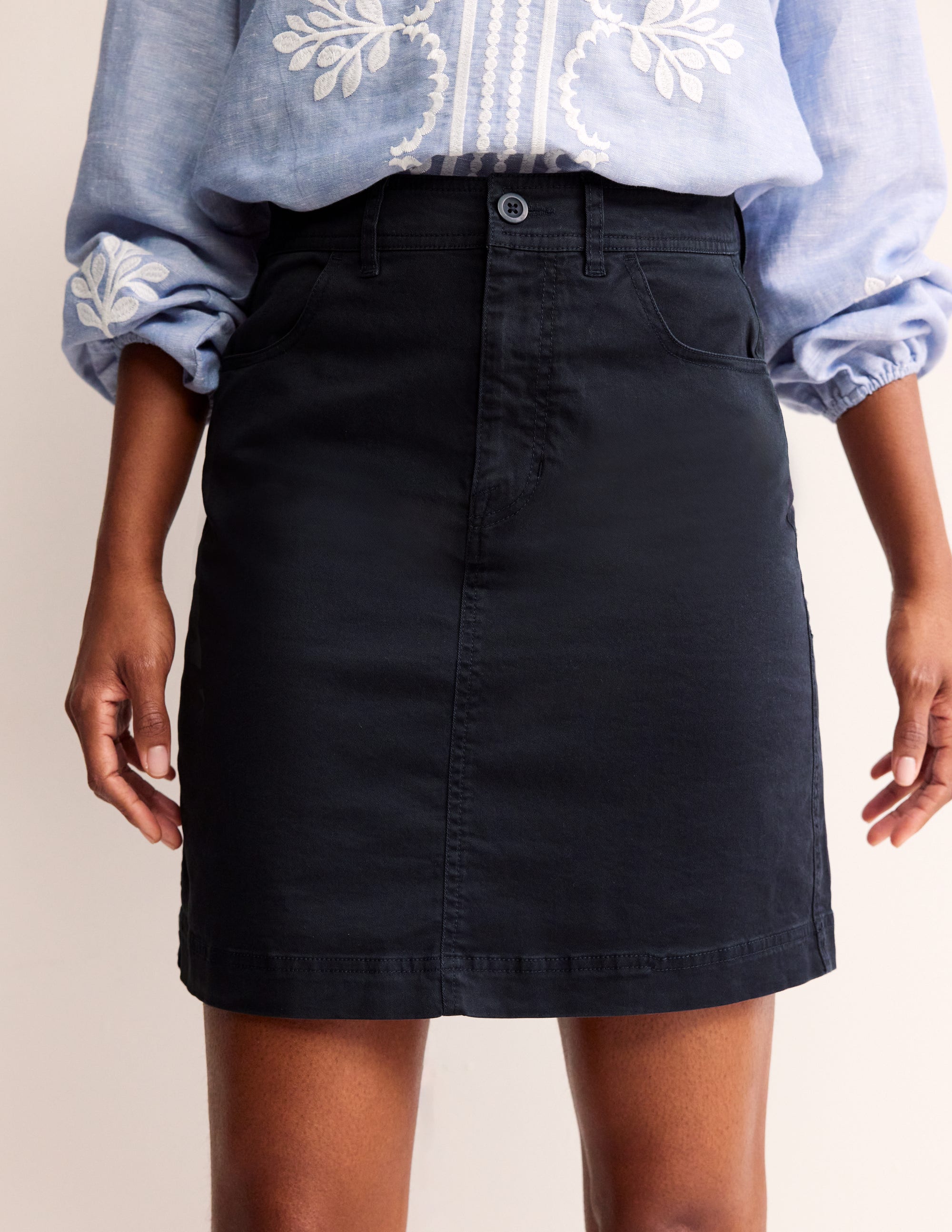 Nell Chino Skirt-Navy - Image 4
