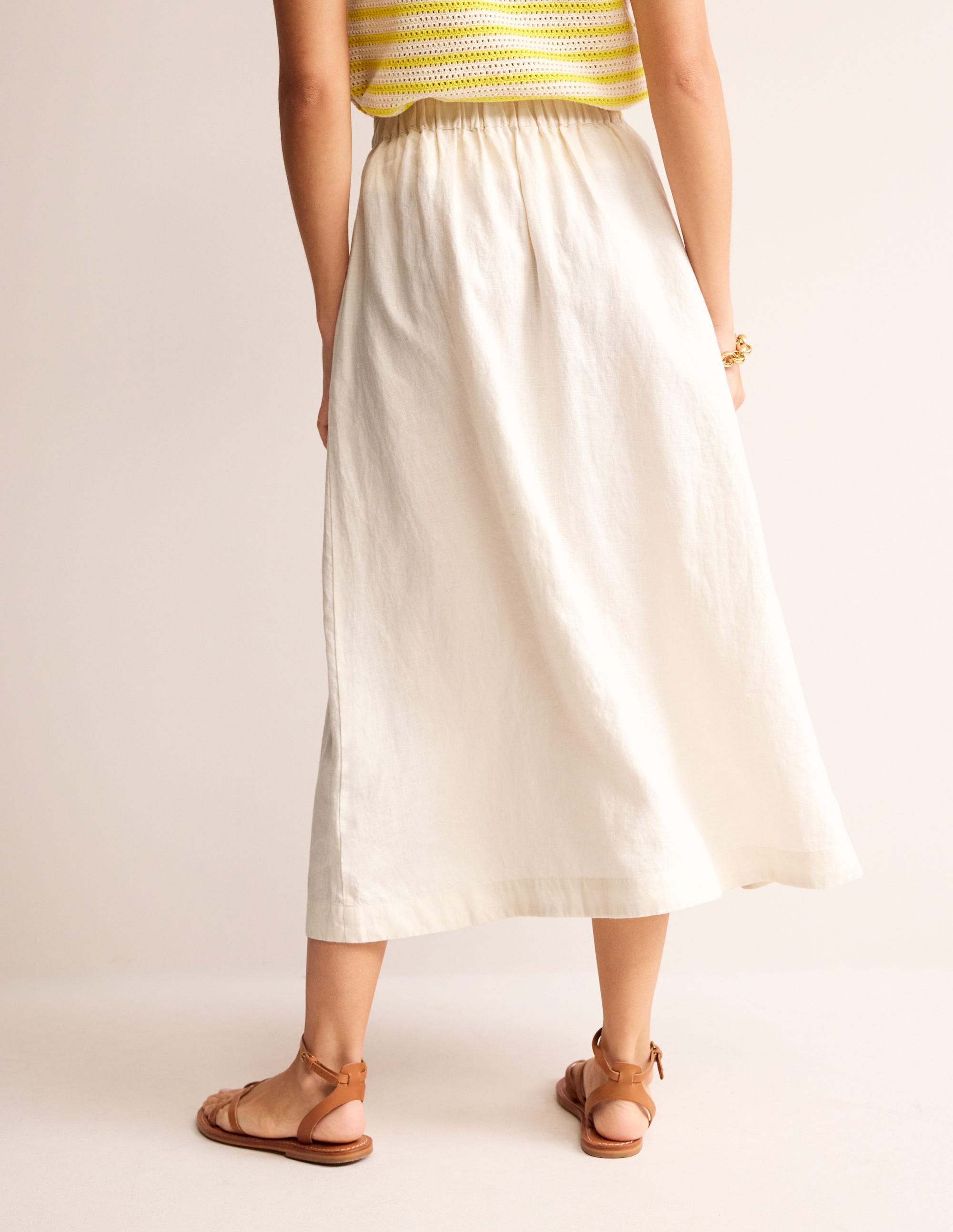 Florence Linen Skirt-Ecru - Image 3