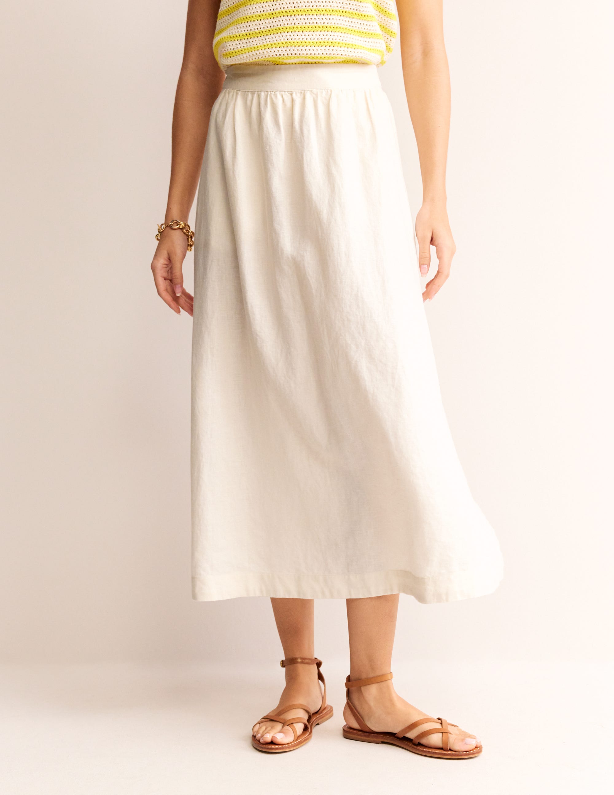 Florence Linen Skirt-Ecru - Image 4