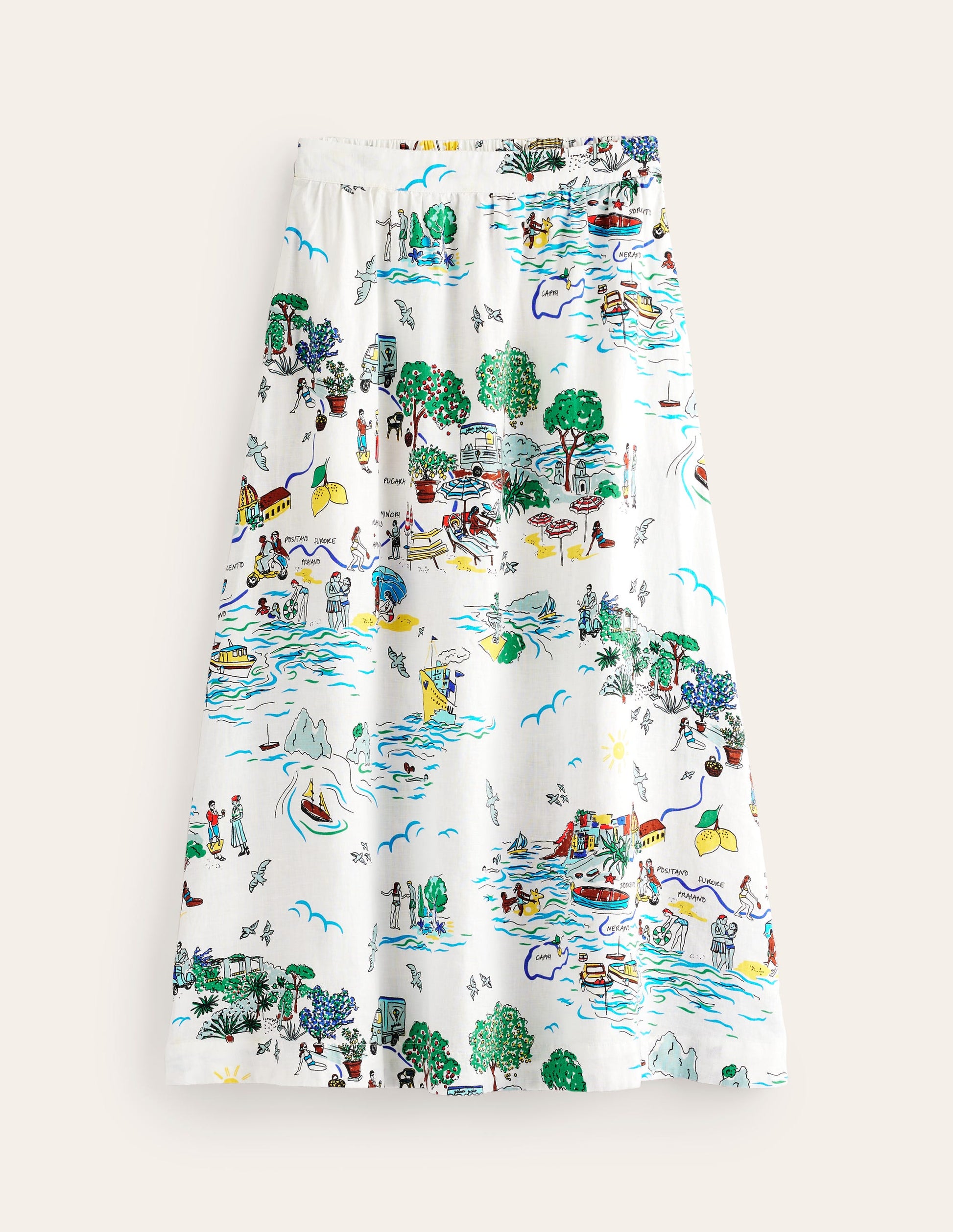 Florence Linen Skirt-Ivory, Amalfi-6
