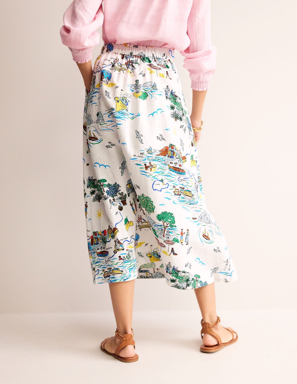 Florence Linen Skirt-Ivory, Amalfi - Image 3