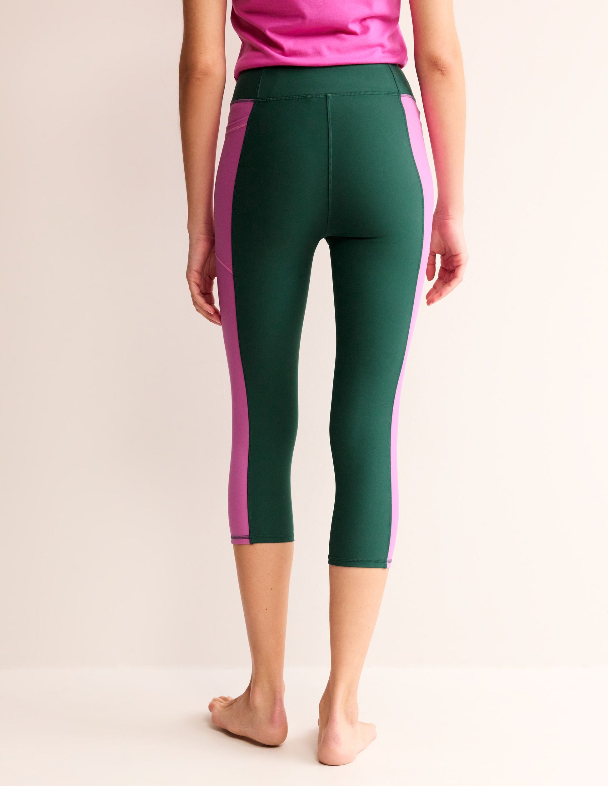 Colour Block 7/8 Leggings-Green/Pink Colourblock-3