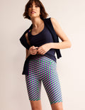 High Waist Pocket Shorts-Multi, Honeycomb Geo