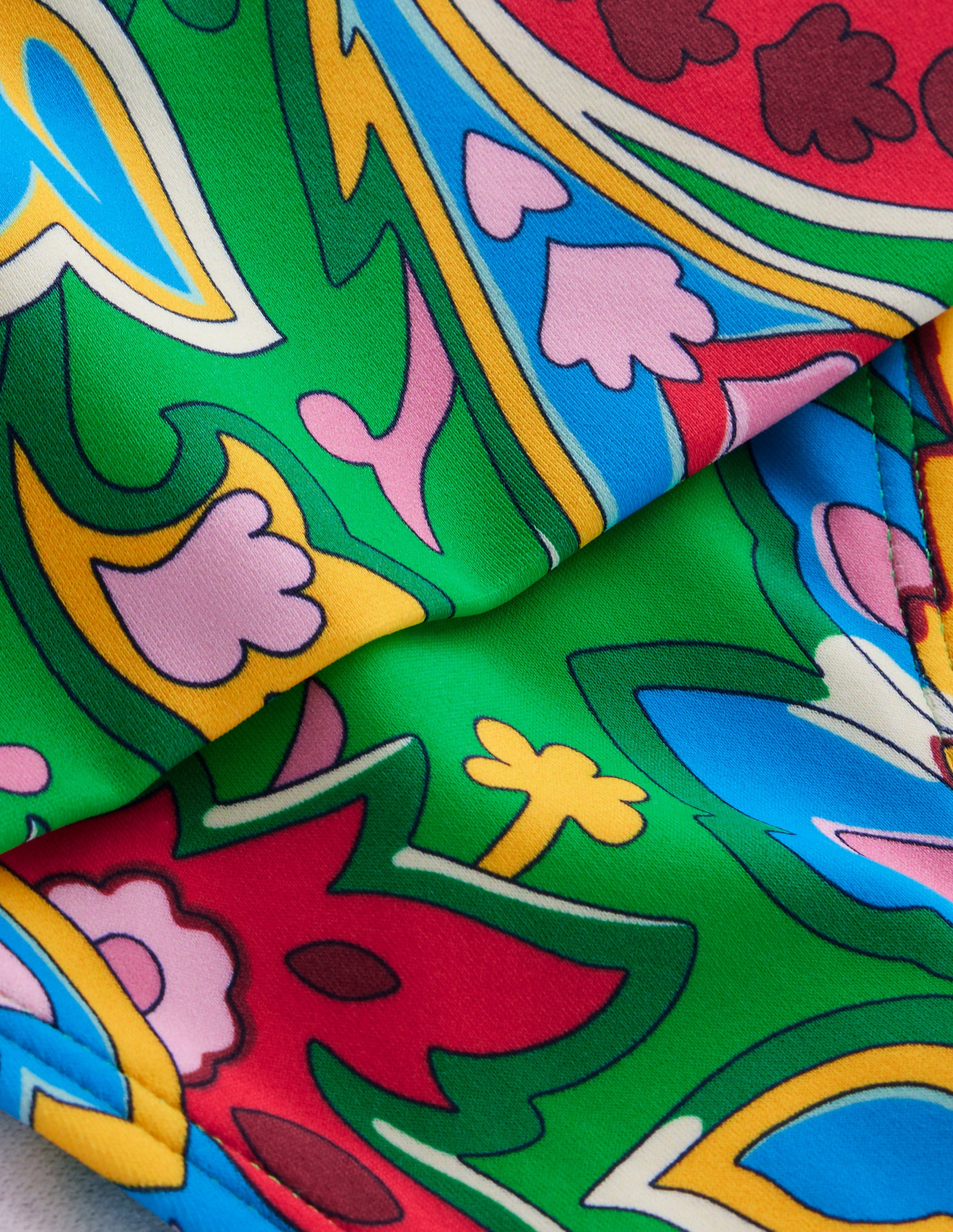 Classic Fold Bikini Bottoms-Kelly Green, Paisley Azure - Image 6