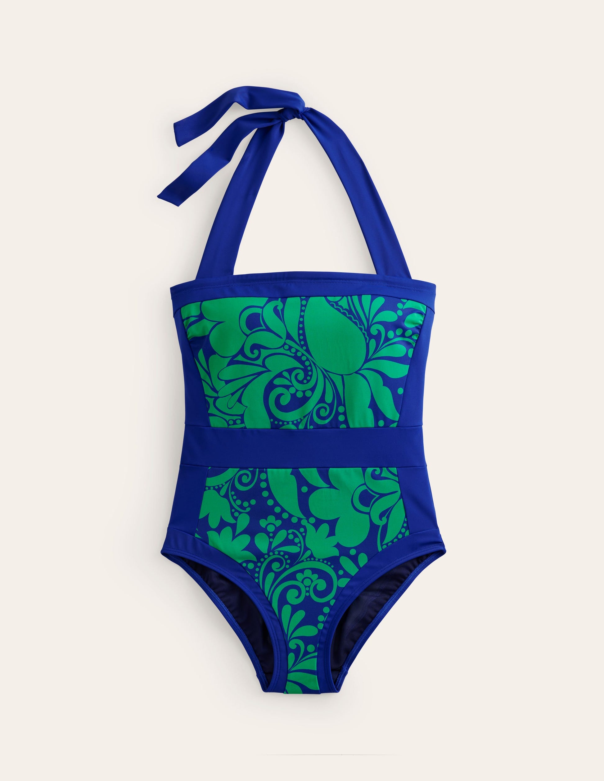 Santorini Halterneck Swimsuit-Surf The Web, Ripple Swirl-5