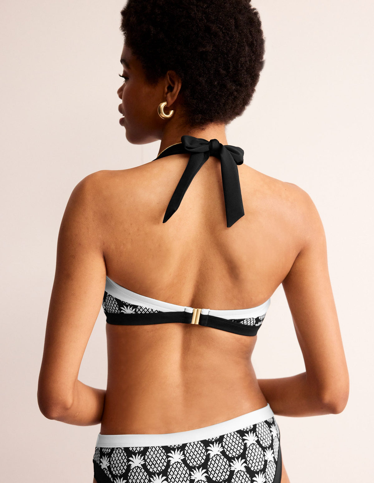 Santorini Bikini Top-Black, Pineapple Geo - Image 3