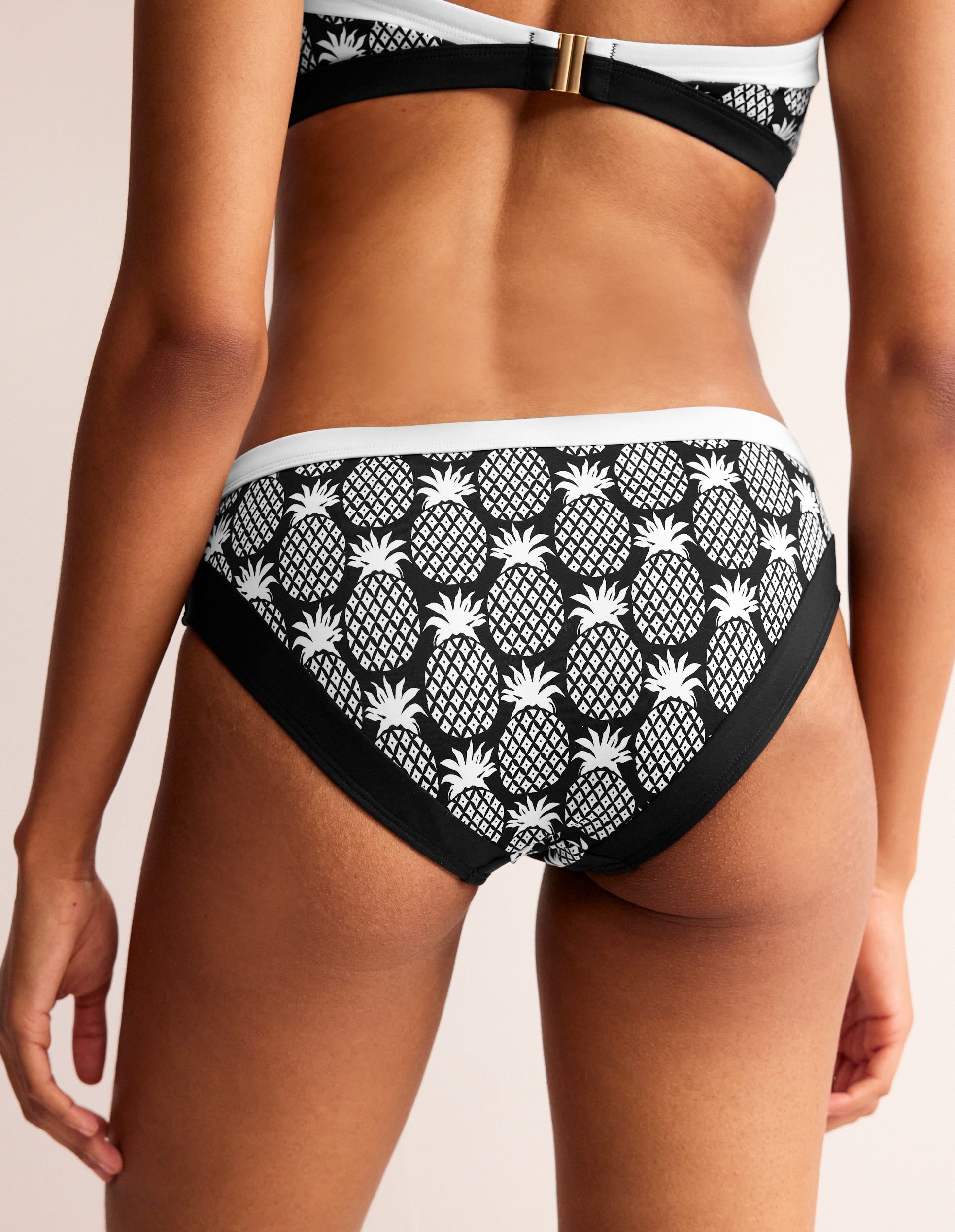 Santorini Bikini Bottoms-Black, Pineapple Geo - Image 3
