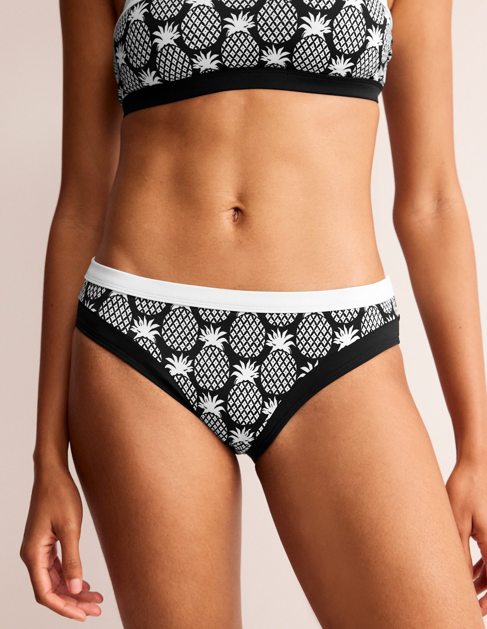 Santorini Bikini Bottoms-Black, Pineapple Geo - Image 4