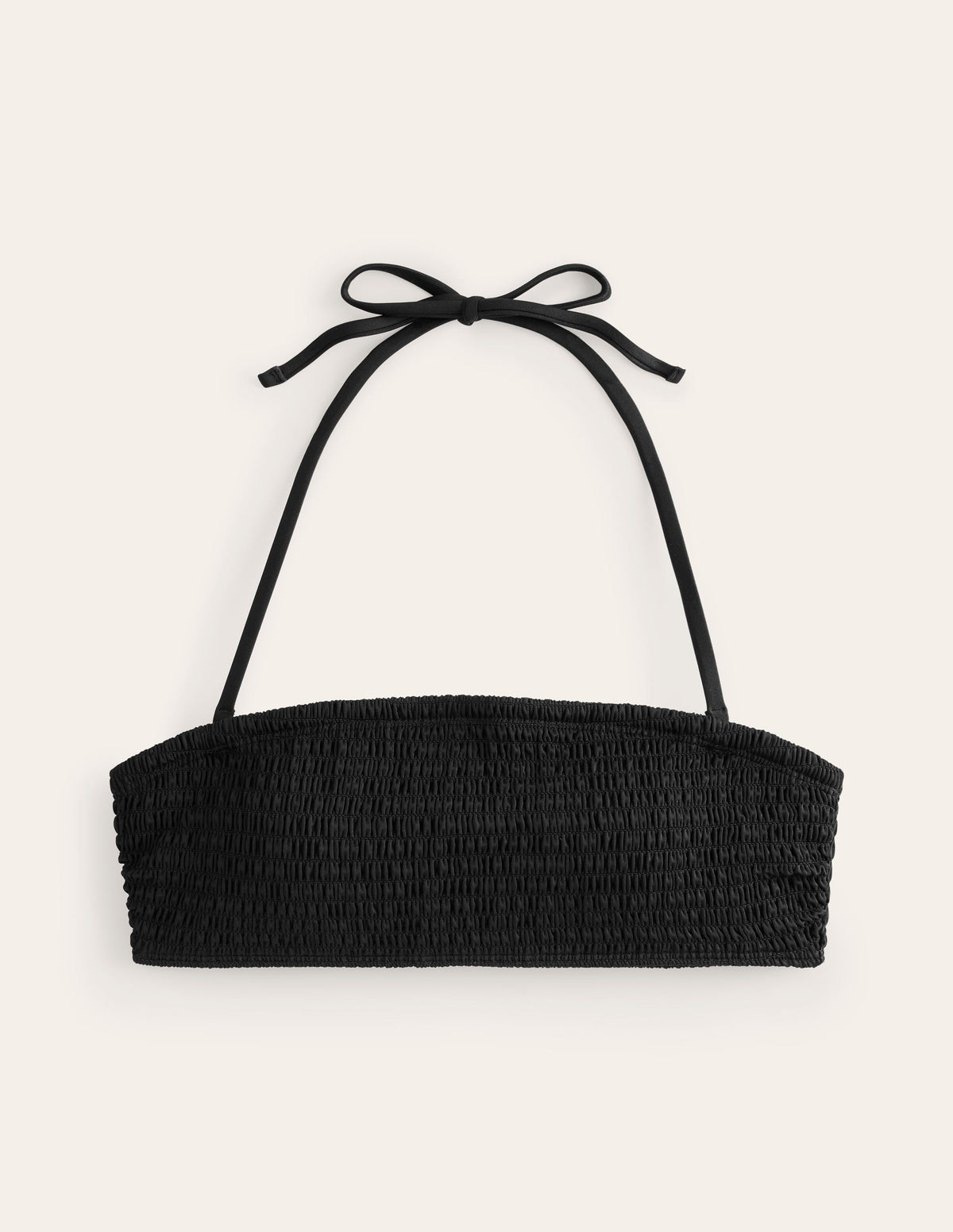 Milos Smocked  Bikini Top-Black - Image 5