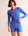 Swim Cycling Shorts-Indigo Bunting, Lobster