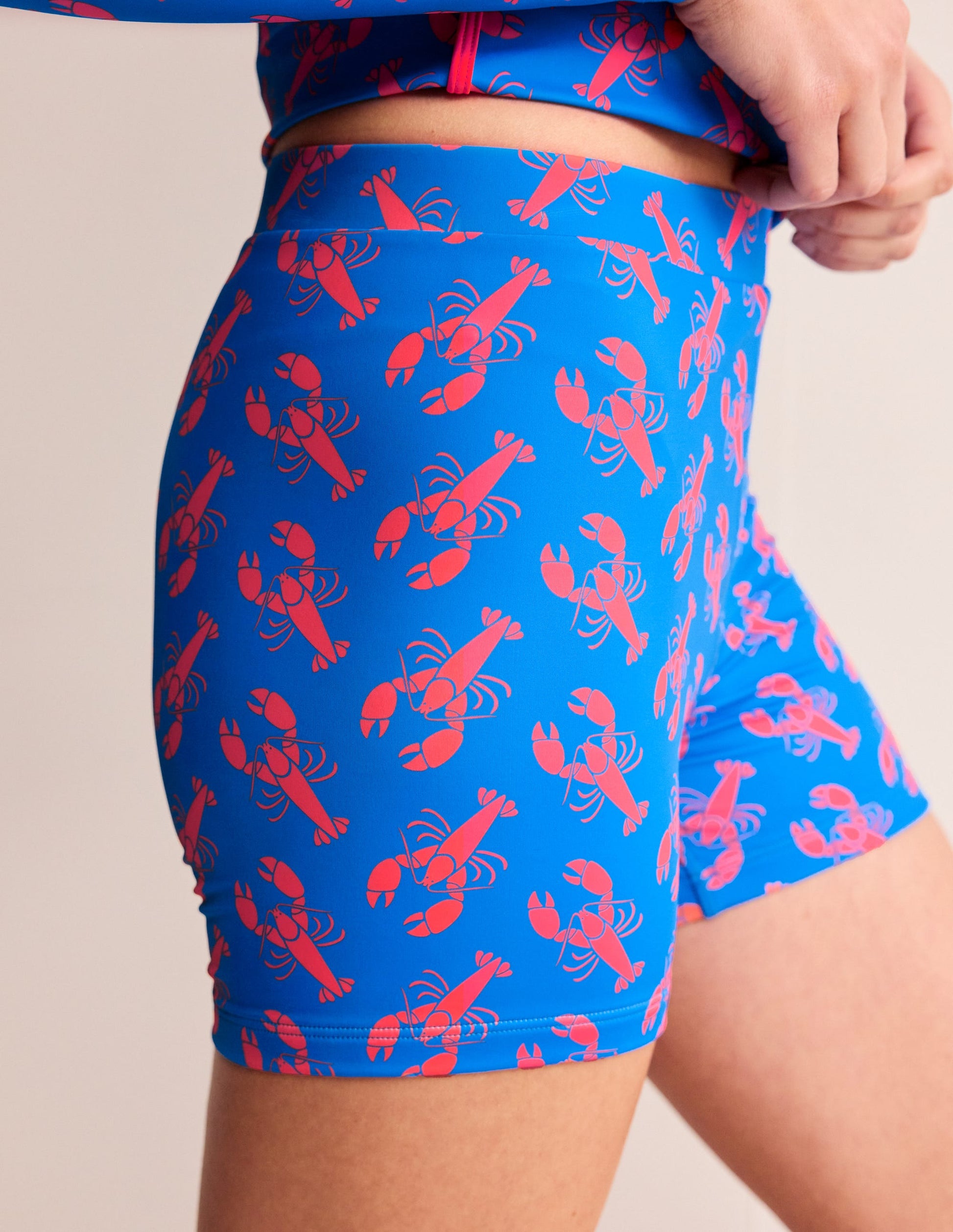 Swim Cycling Shorts-Indigo Bunting, Lobster-2