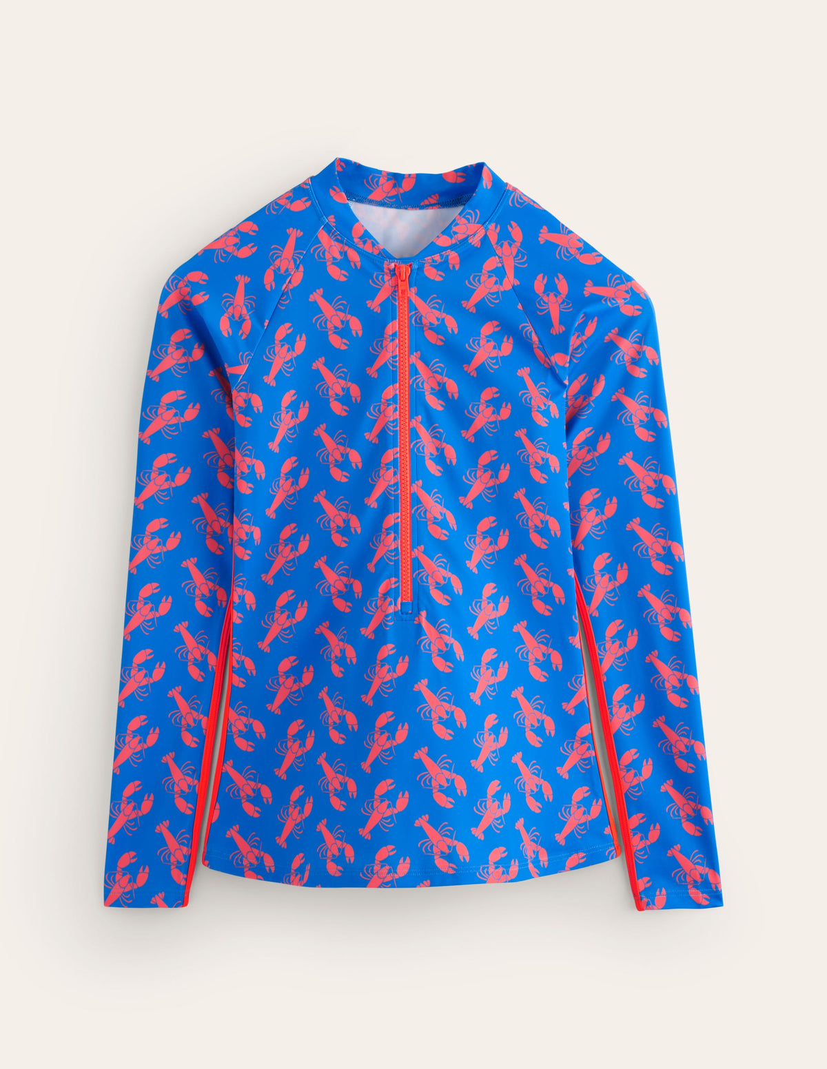 Piped Raglan Rash Vest-Indigo Bunting, Lobster-5