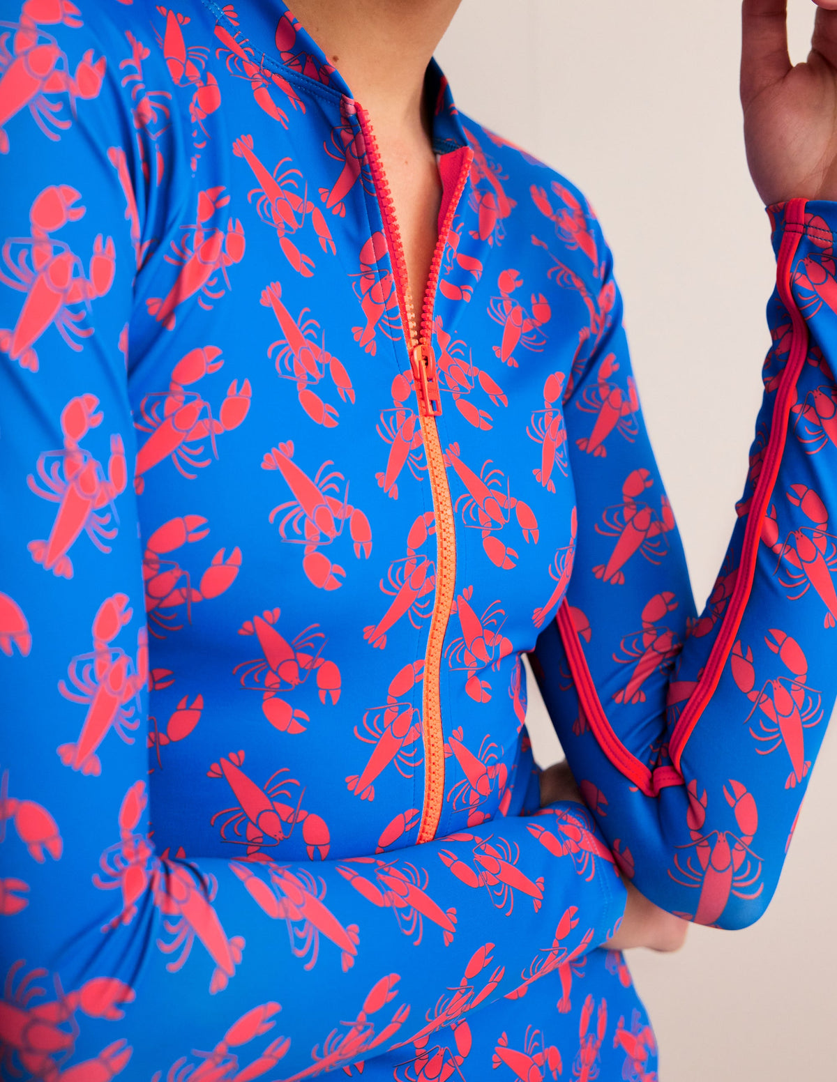 Piped Raglan Rash Vest-Indigo Bunting, Lobster-3