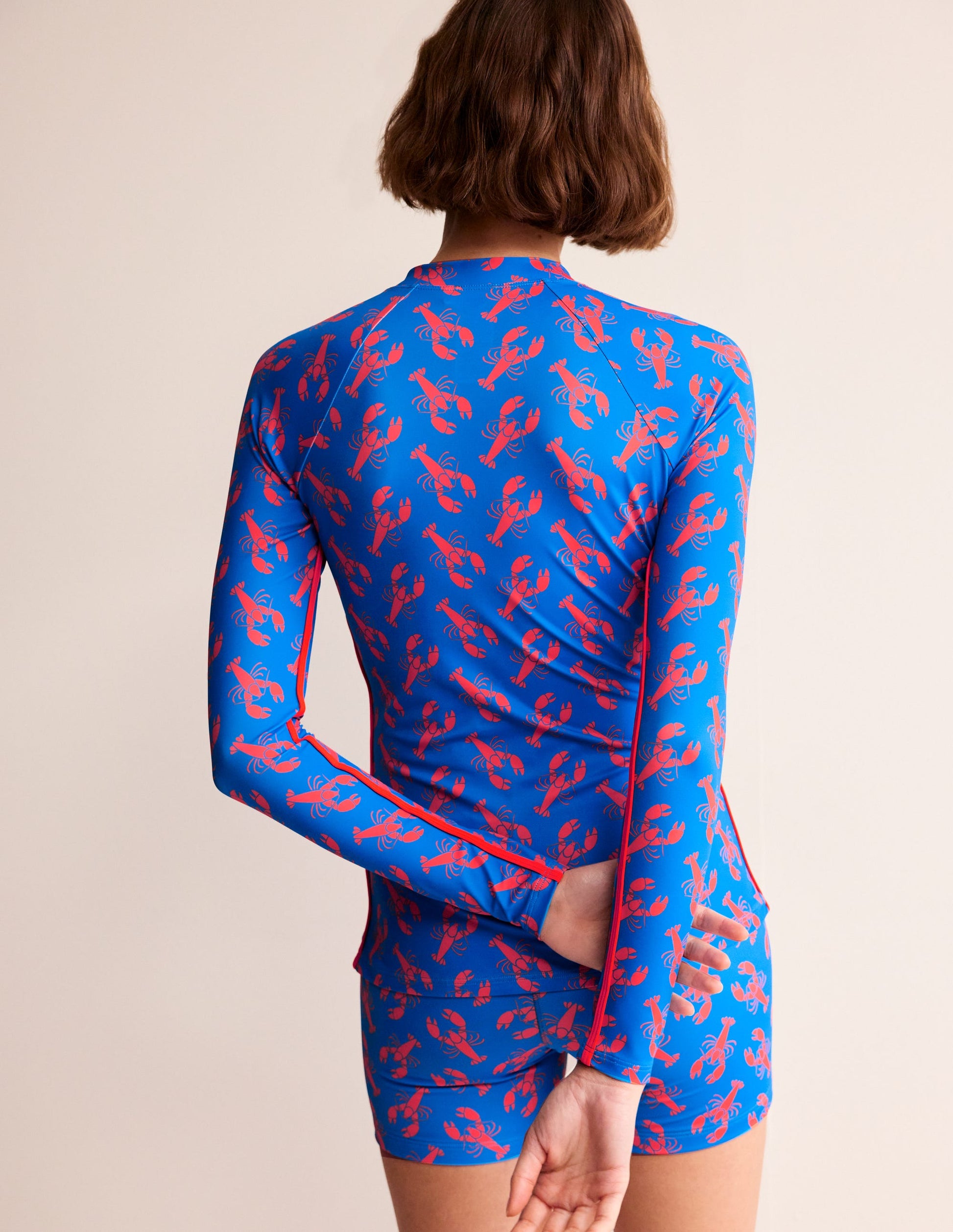 Piped Raglan Rash Vest-Indigo Bunting, Lobster-4