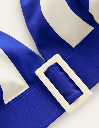 Resin Buckle Bikini Top-Blue/ Ivory Stripe-6