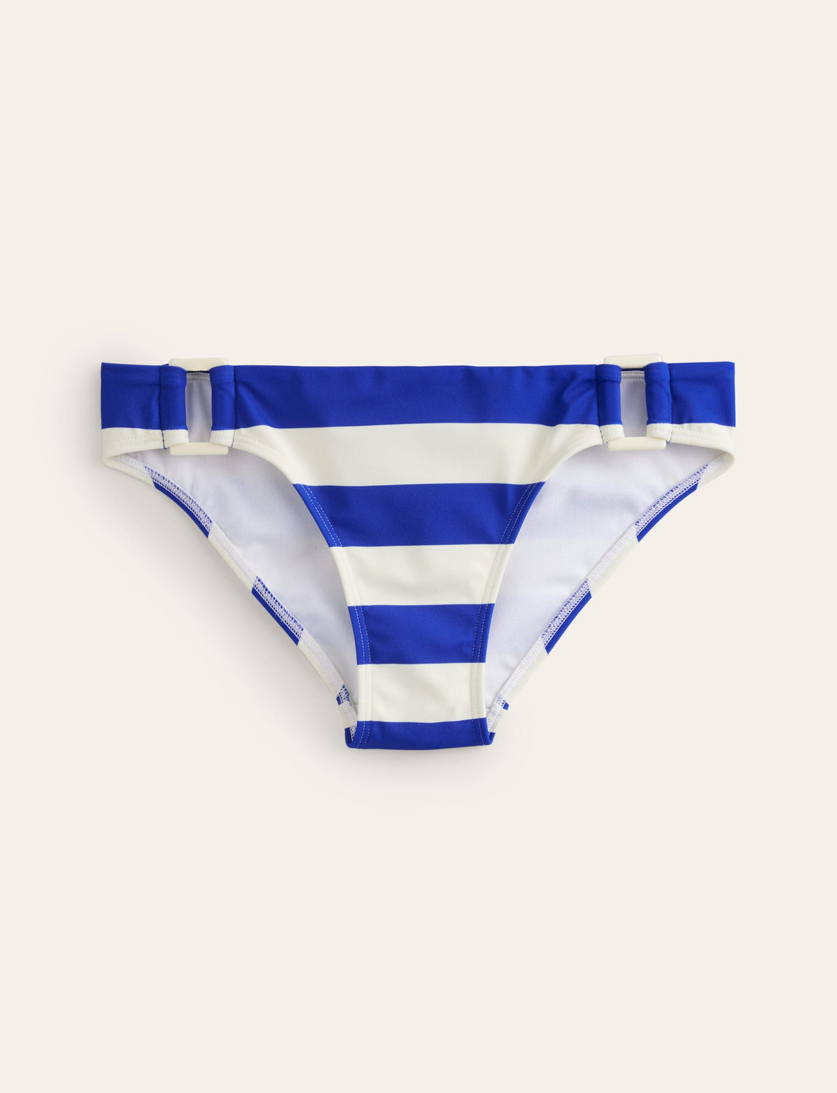Resin Buckle Bikini Bottoms-Blue/ Ivory Stripe - Image 5