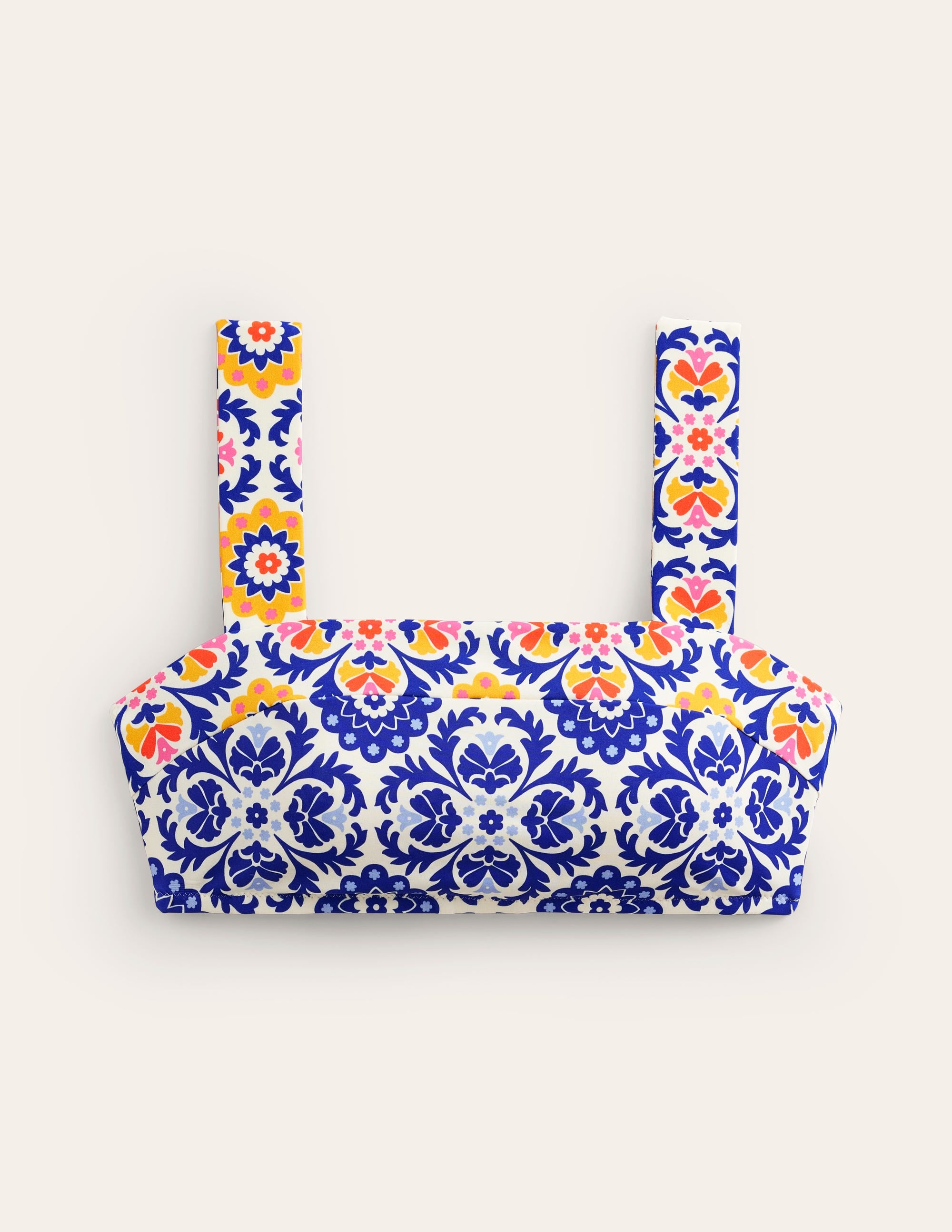 Square Neck Panel Bikini Top-Surf the Web, Mosaic Bloom - Image 5