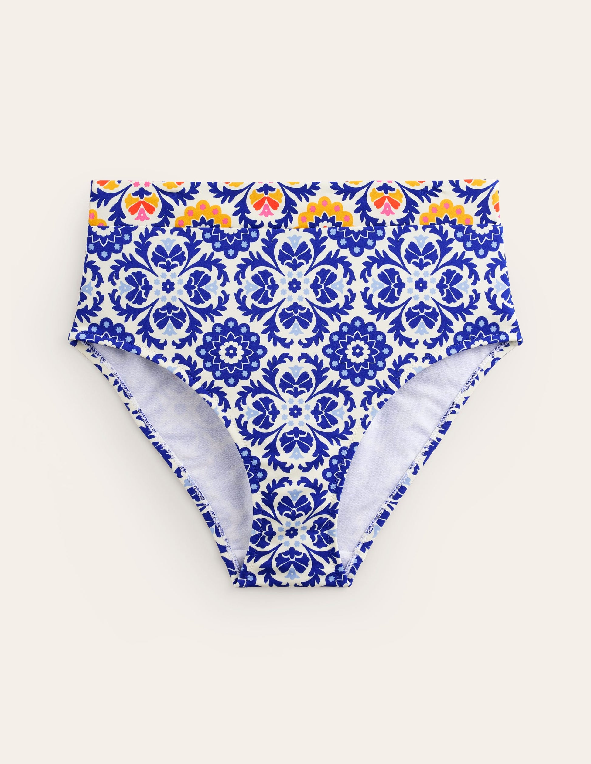 Panel High Waist Bottoms-Surf the Web, Mosaic Bloom-5