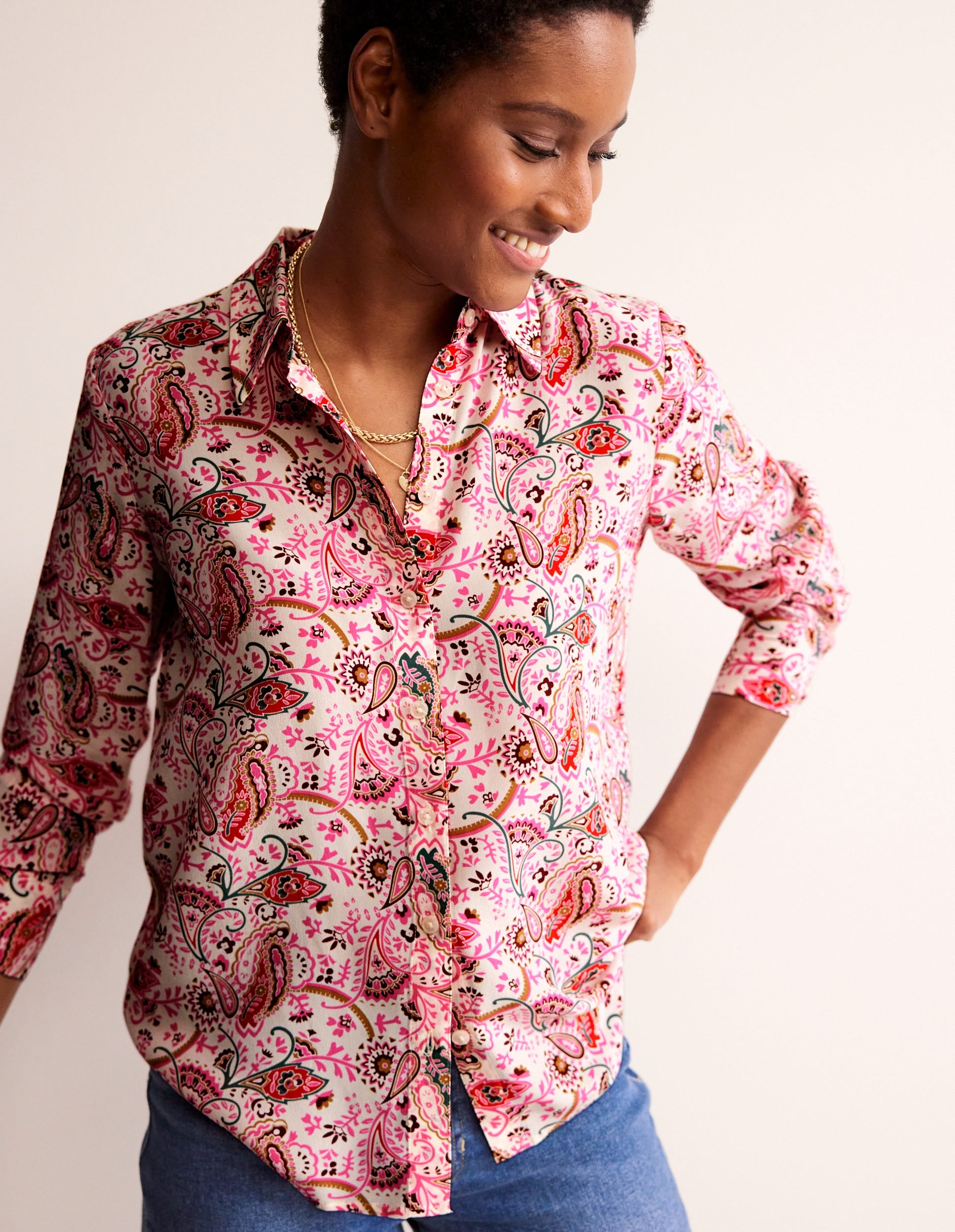Sienna Silk Shirt-Ivory, Fantastical-1