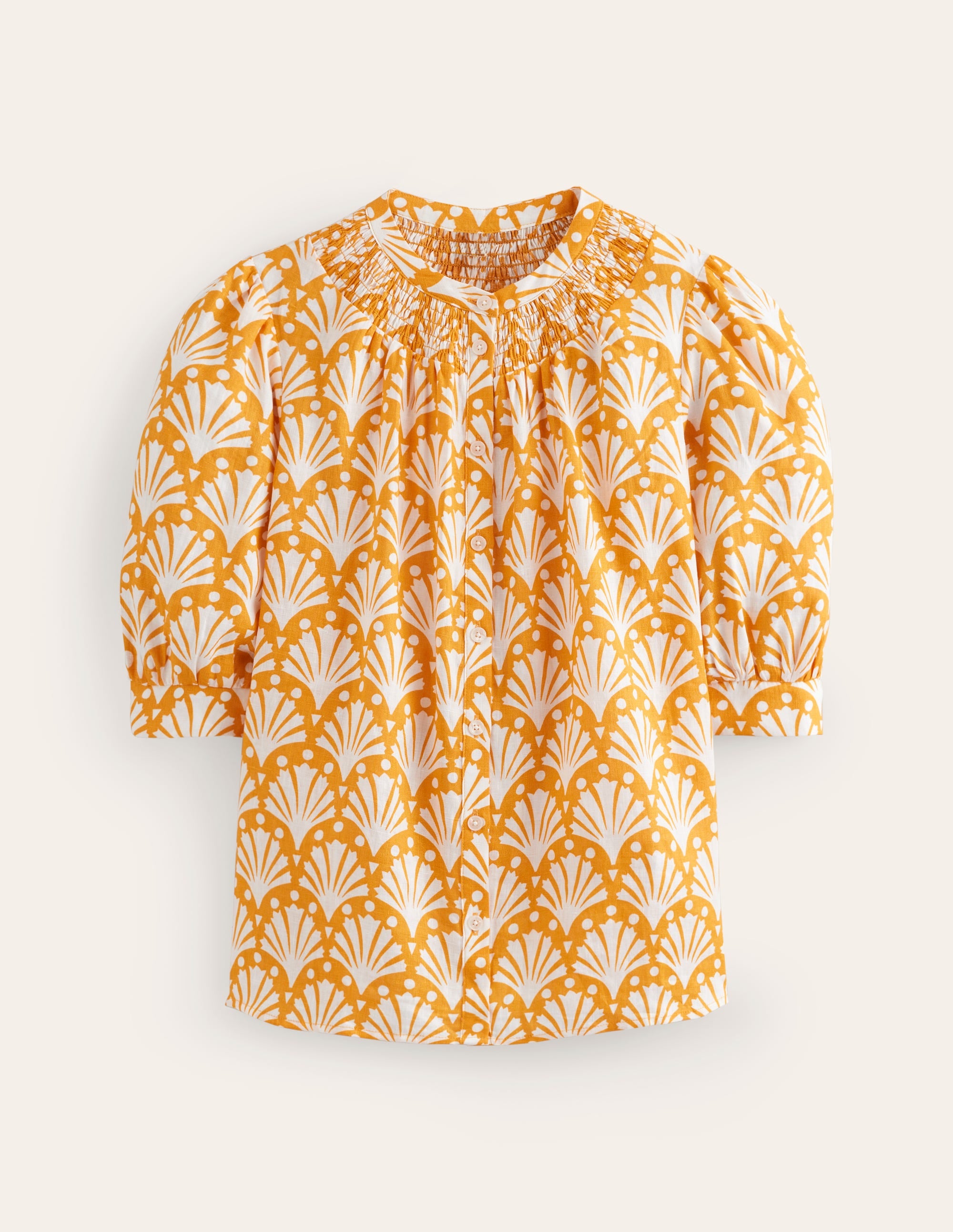 Ada Linen Top-Artisan Gold, Shells - Image 5