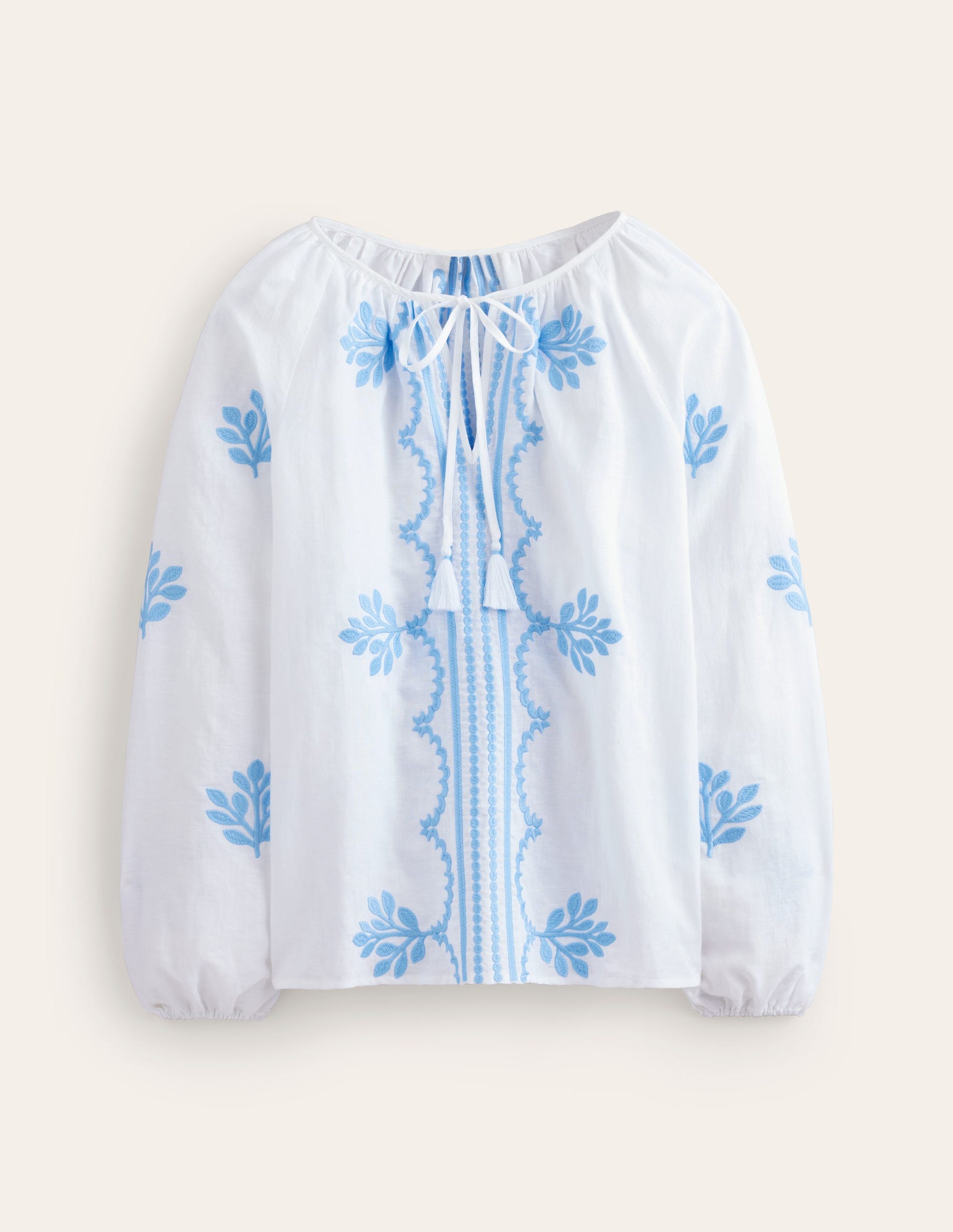 Serena Embroidered Blouse-White-5