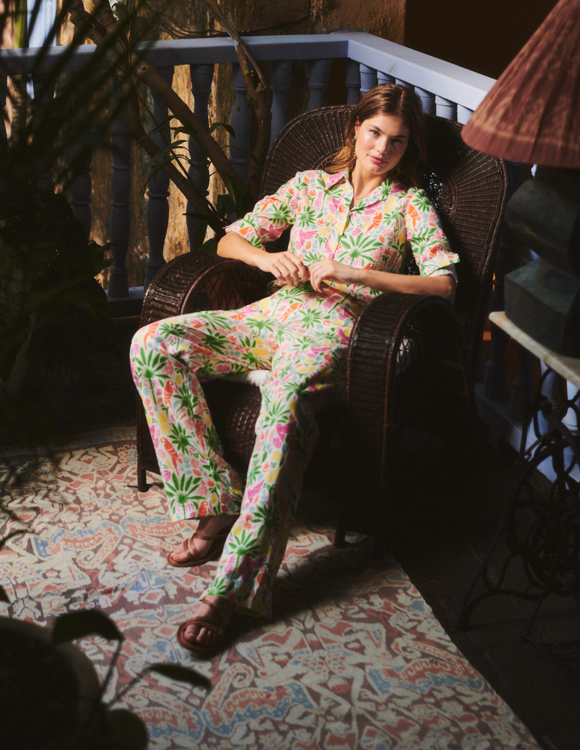 Sienna Linen Shirt-Multi, Tropical Paradise-5