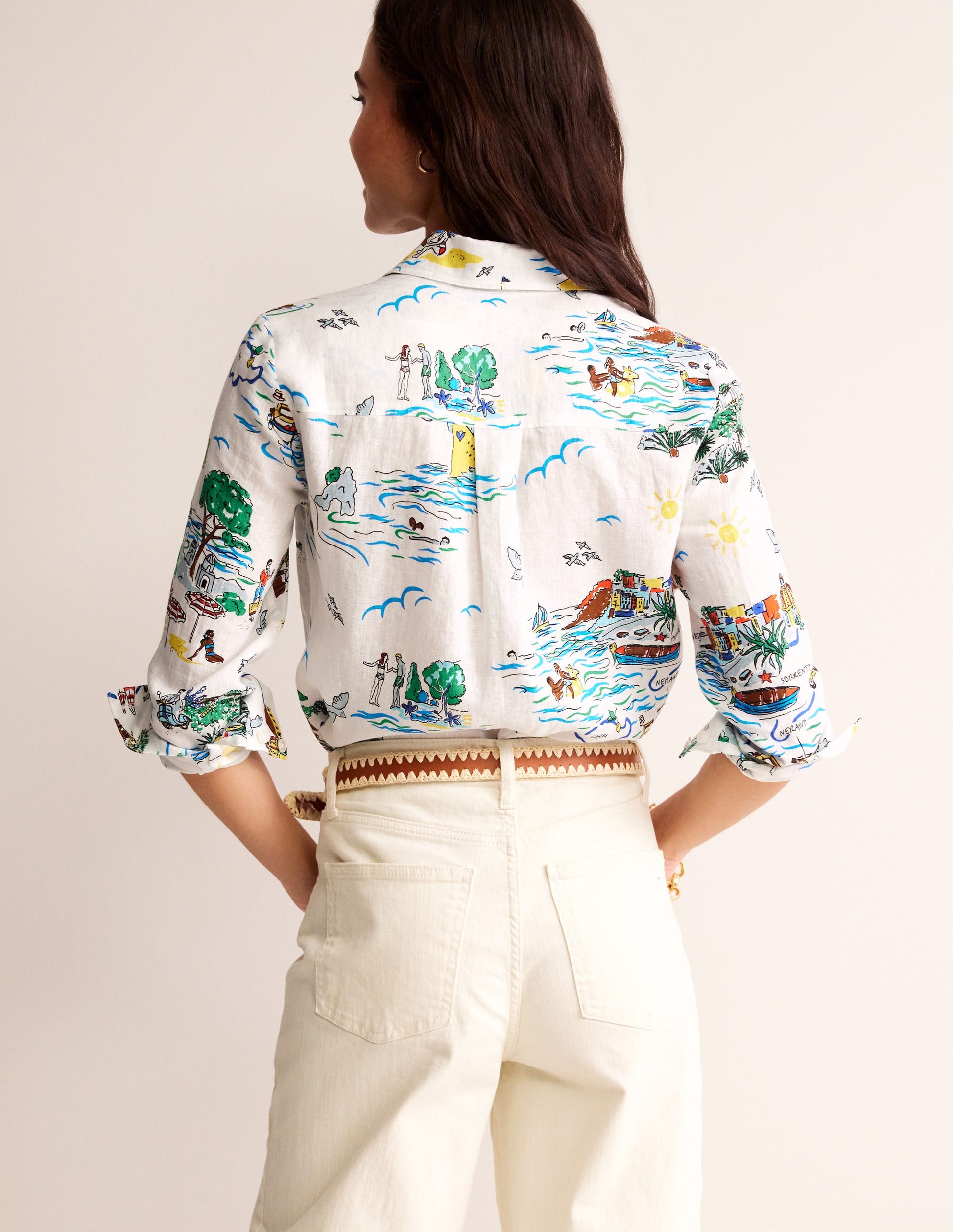 Sienna Linen Shirt-Ivory, Amalfi-3