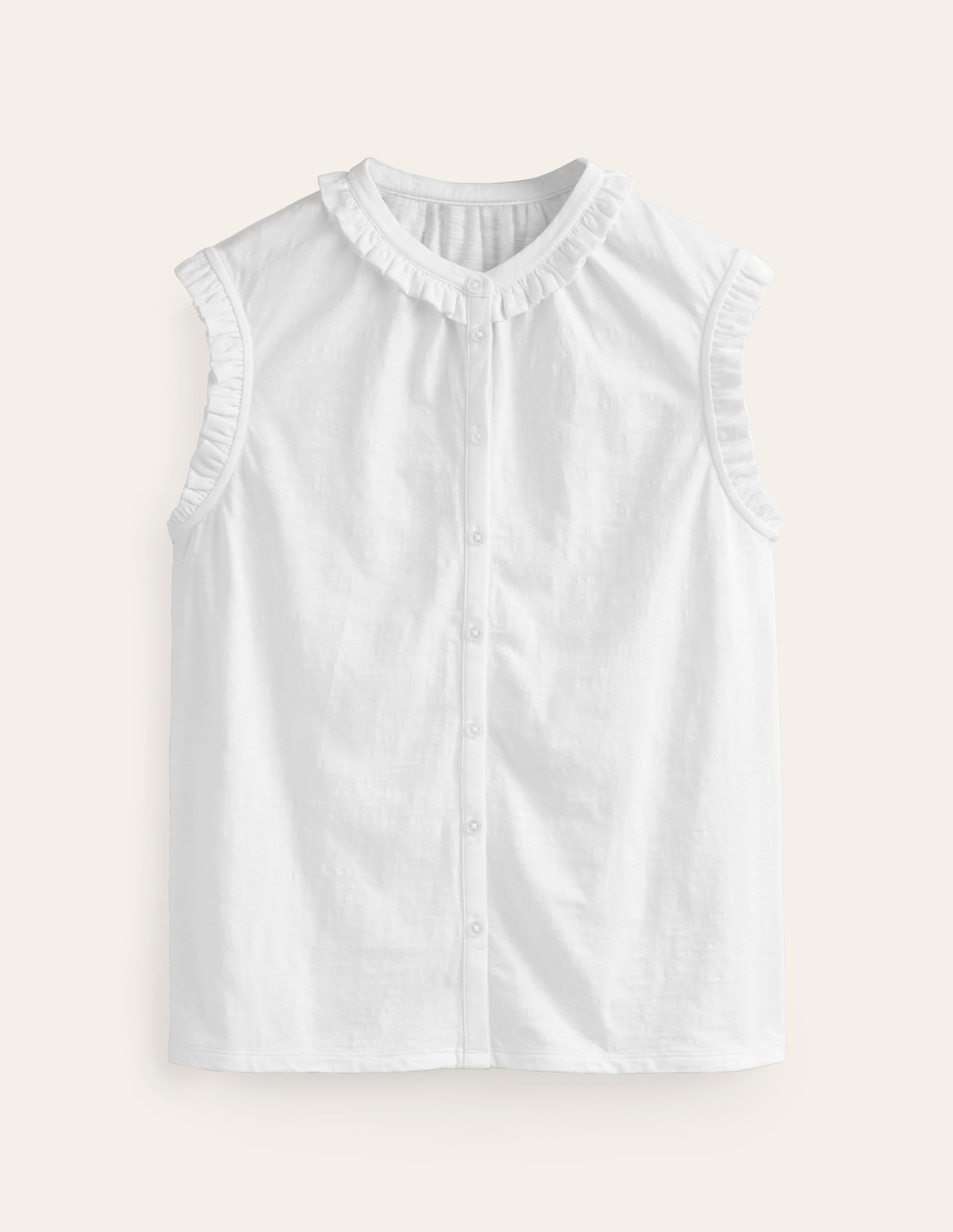Olive Sleeveless Shirt-White - Image 5