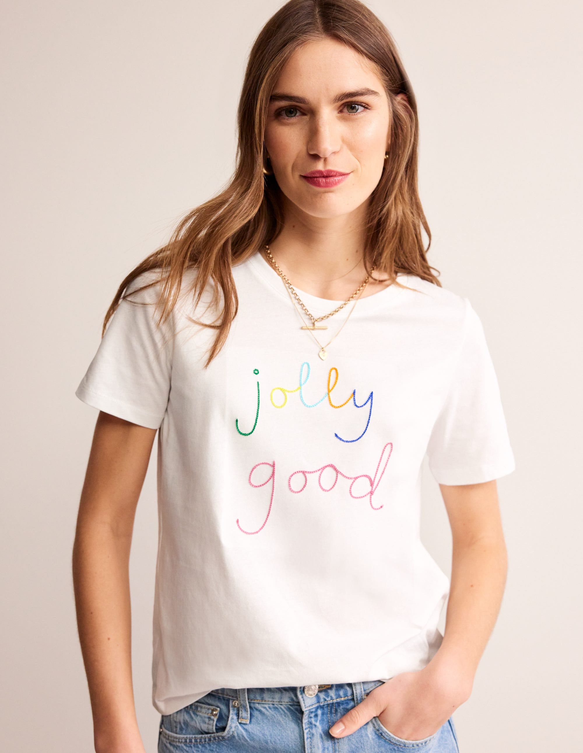 Rosa Embroidered T-Shirt-Jolly Good - Image 4