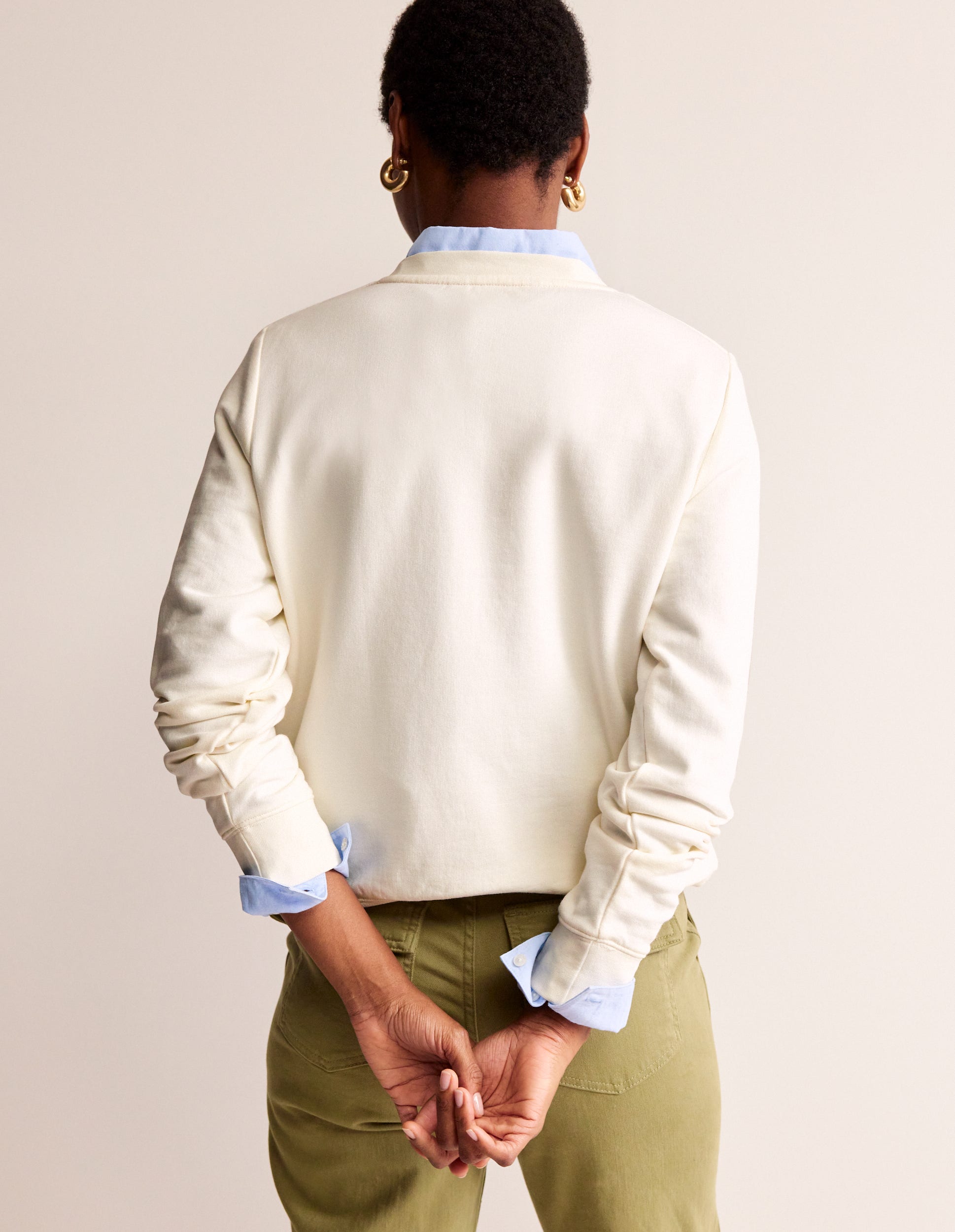 Hannah Embroidered Sweatshirt-Ivory, Embroidered Toucan - Image 3