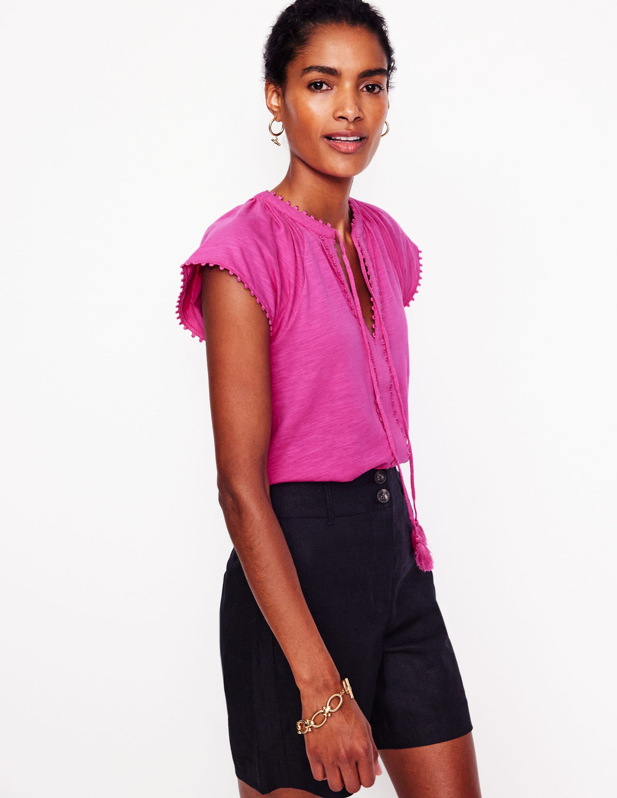 Millie Trim Detail Top-Rose Violet - Image 1
