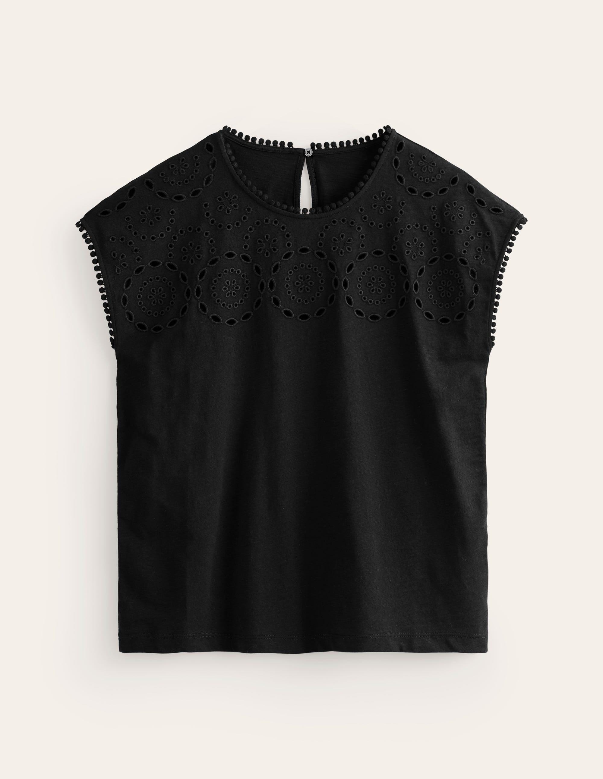 Sasha Broderie T-Shirt-Black - Image 5
