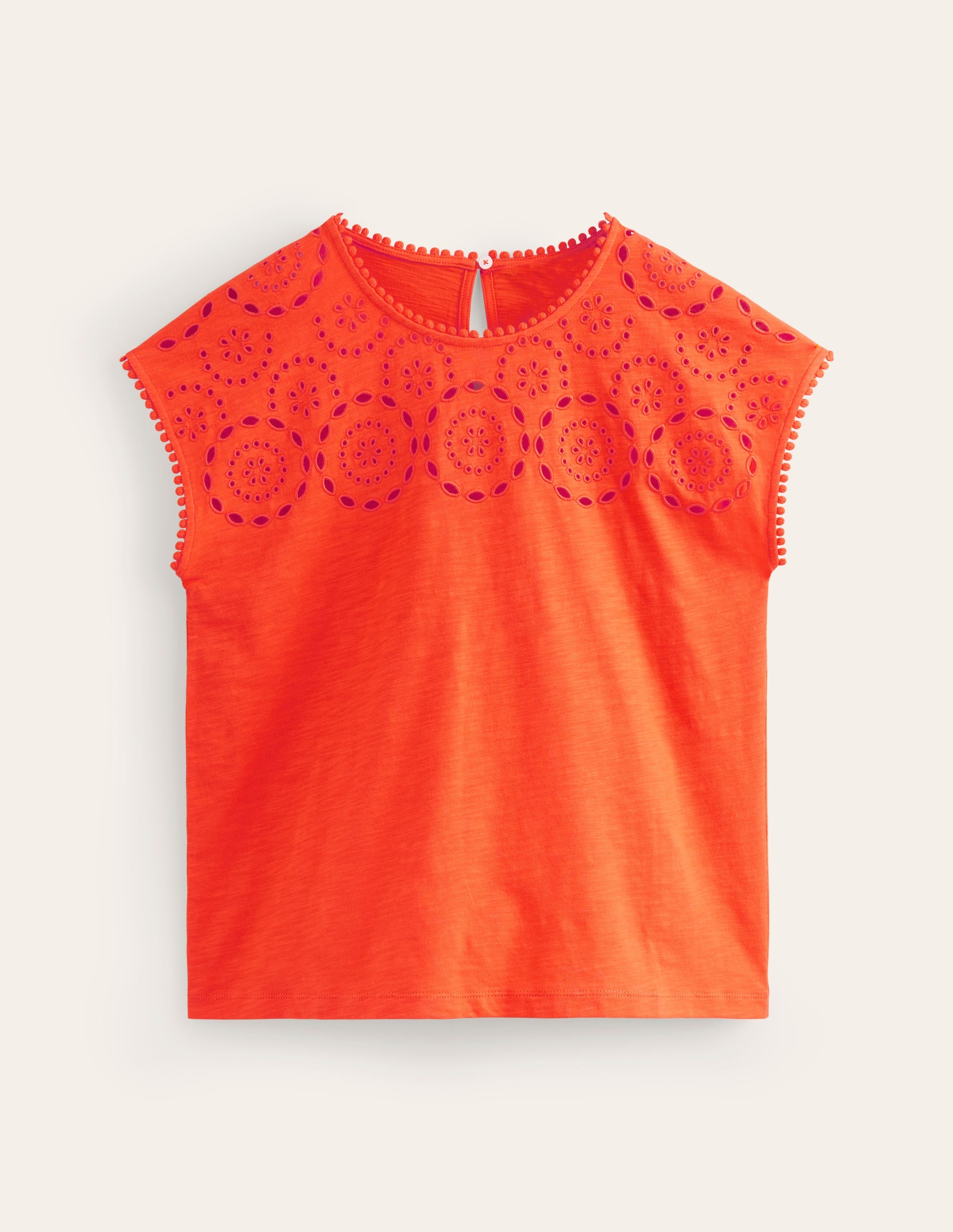 Sasha Broderie T-Shirt-Mandarin Orange - Image 5