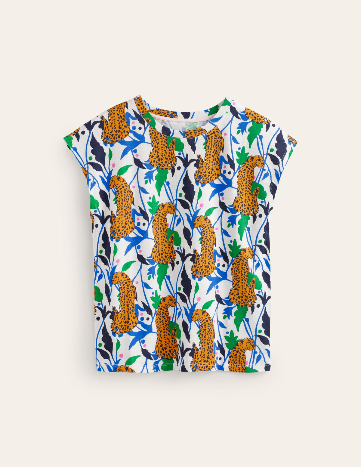 Louisa Printed Slub T-Shirt-Multi, Leopard Vine - Image 5