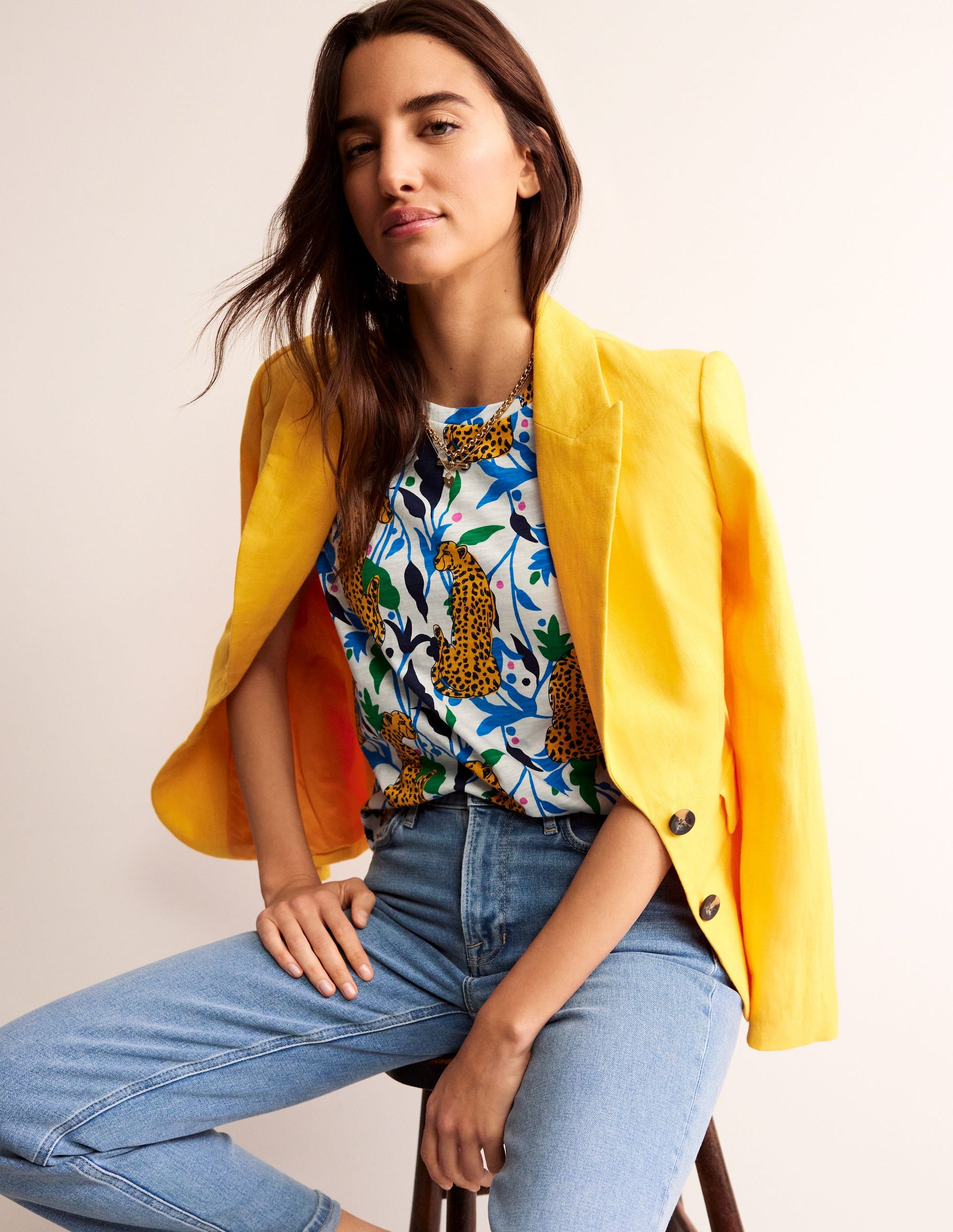 Louisa Printed Slub T-Shirt-Multi, Leopard Vine-1