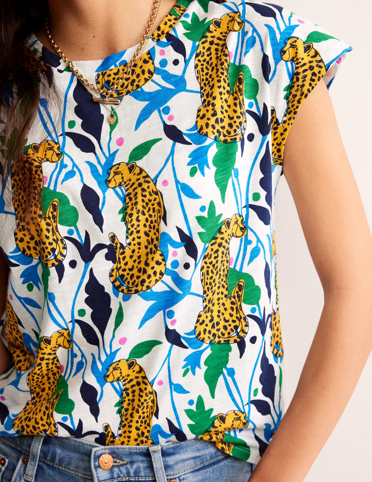 Louisa Printed Slub T-Shirt-Multi, Leopard Vine-3