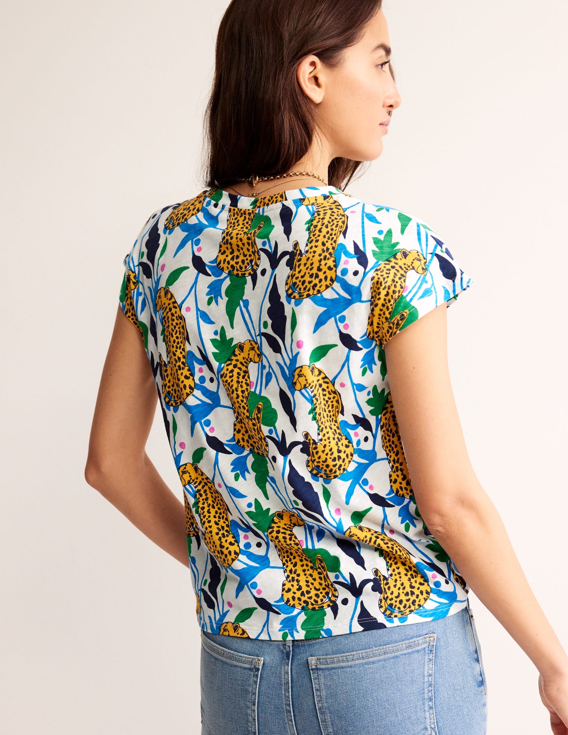 Louisa Printed Slub T-Shirt-Multi, Leopard Vine-4