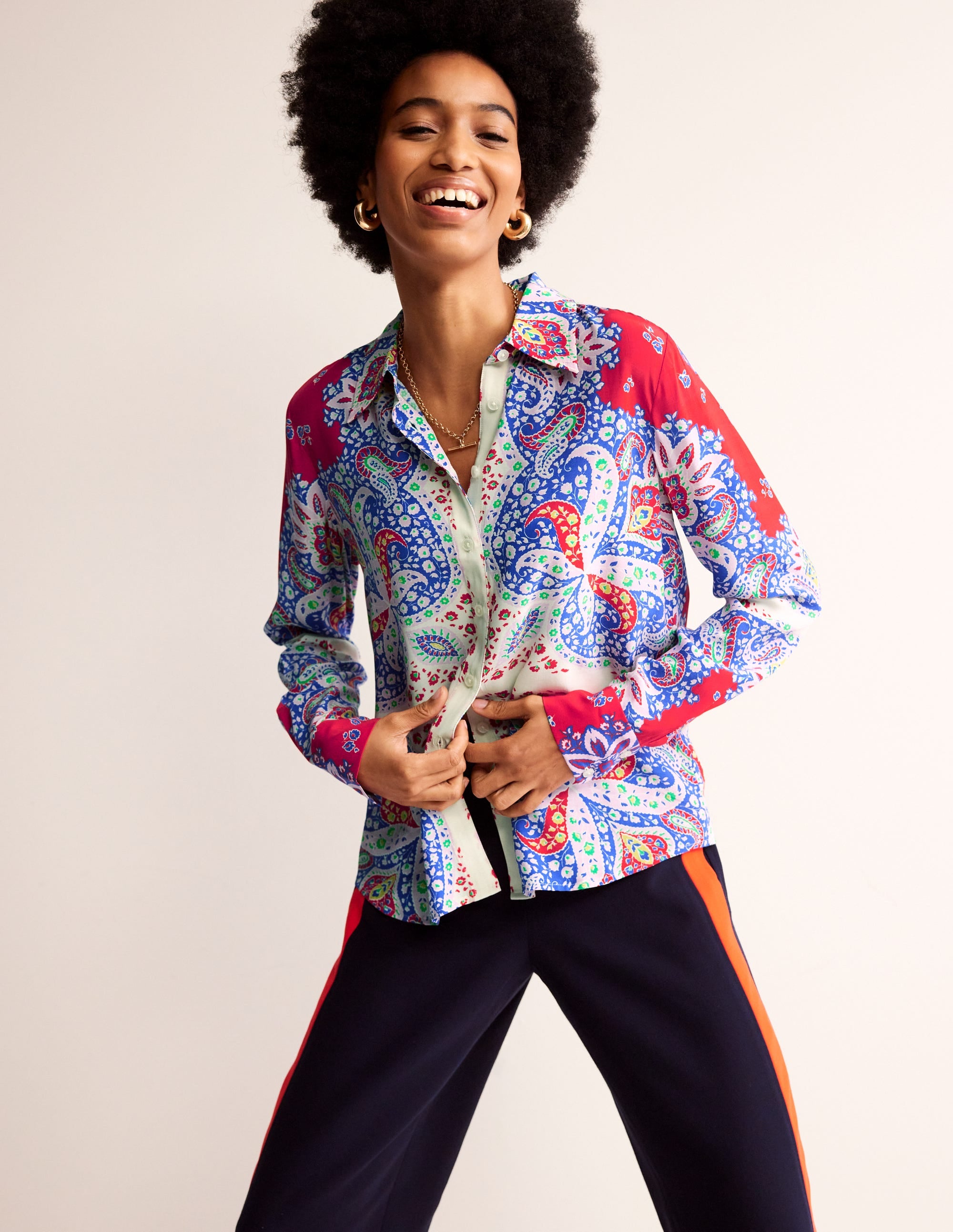 Sienna Viscose Shirt-Rubicondo, Ornate Paisley - Image 1