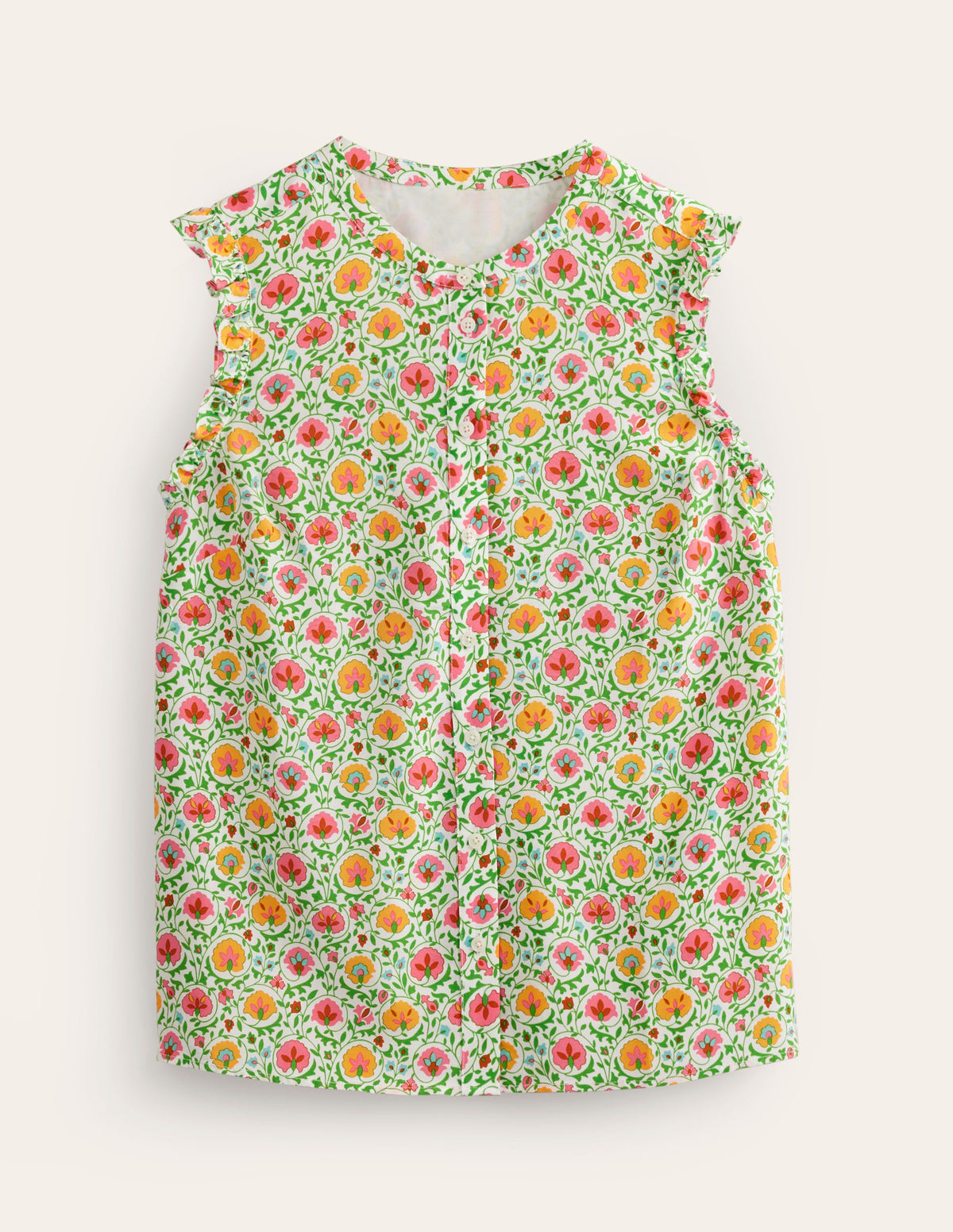Alicia Button Down Top-Green, Enchanting Bloom - Image 5