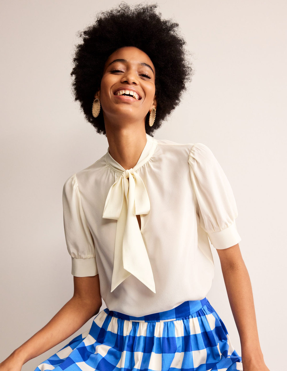 Pussy-Bow Silk Blouse-Ivory-1