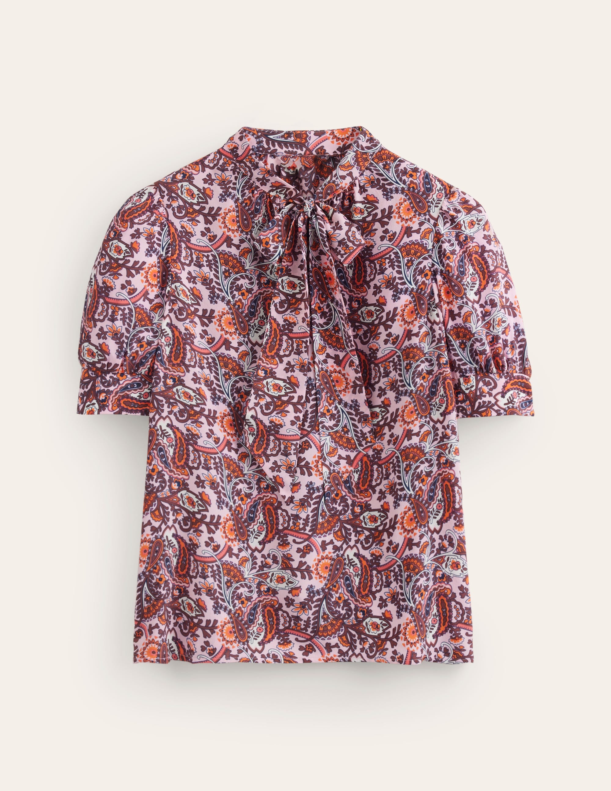 Pussy-Bow Silk Blouse-Orchid Pink, Fantastical - Image 5