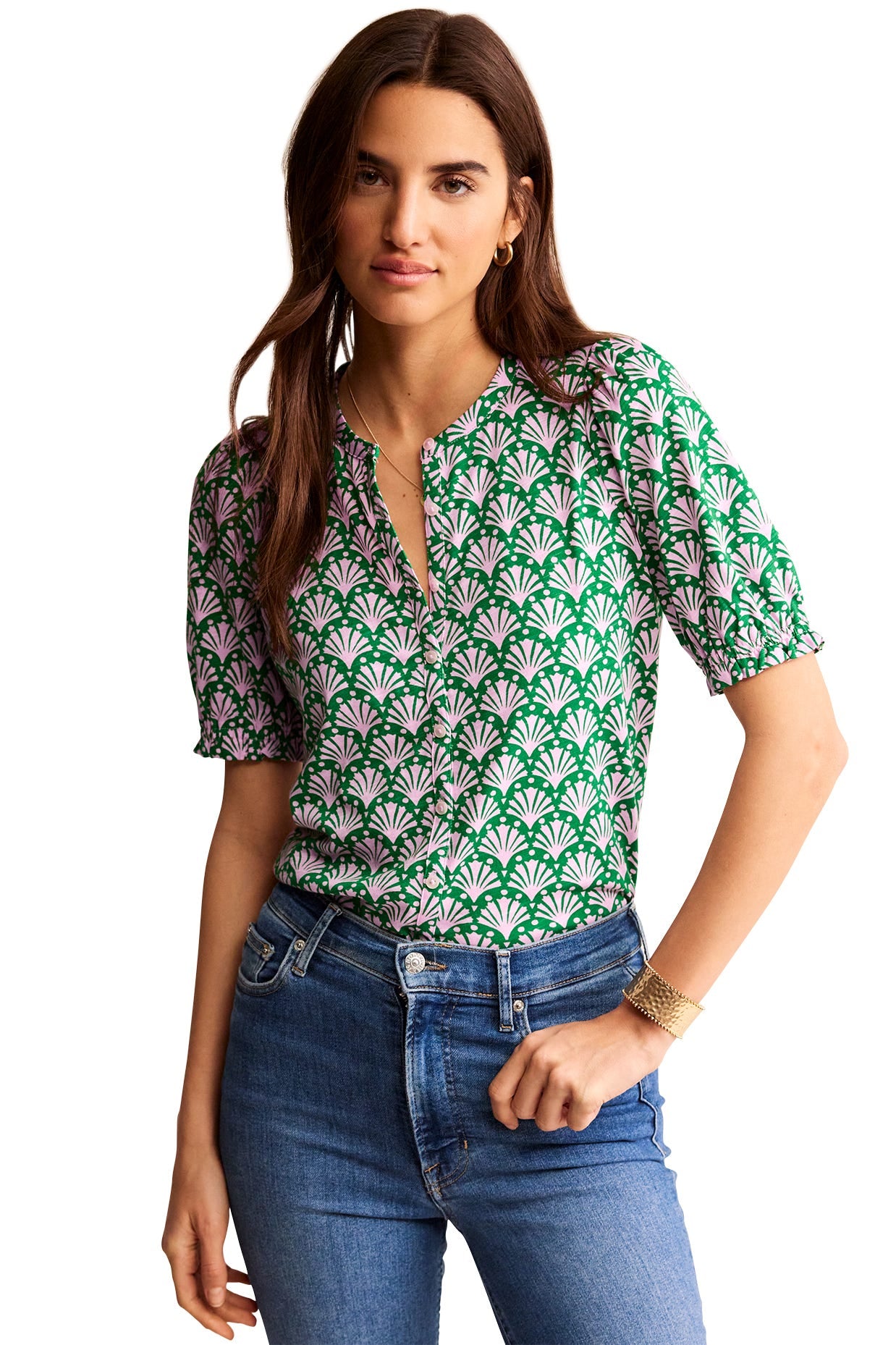Dolly Puff Sleeve Jersey Shirt-Sweet Lilac, Shells-5
