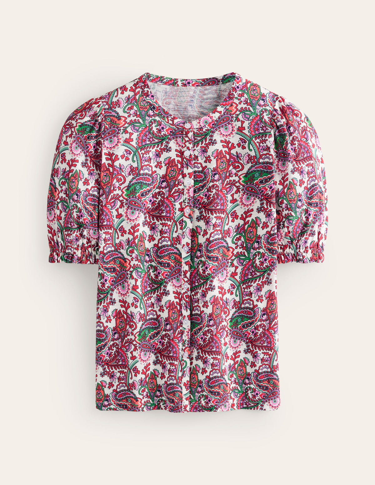 Dolly Puff Sleeve Jersey Shirt-Multi, Fantastical-5